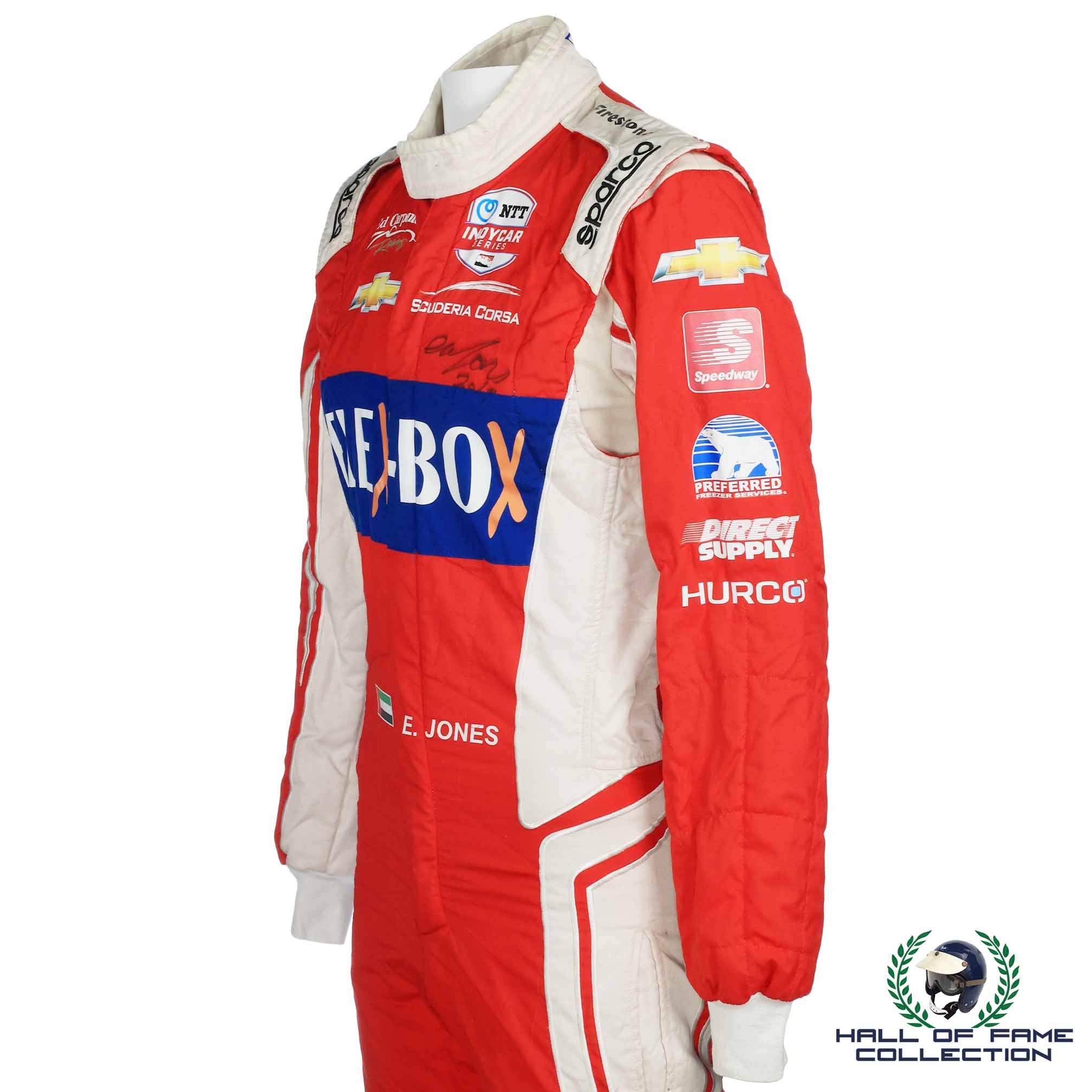 2019 Race Used Ed Jones Signed Flexbo Ed Carpenter Racing/Scuderia Corsa IndyCar Suit