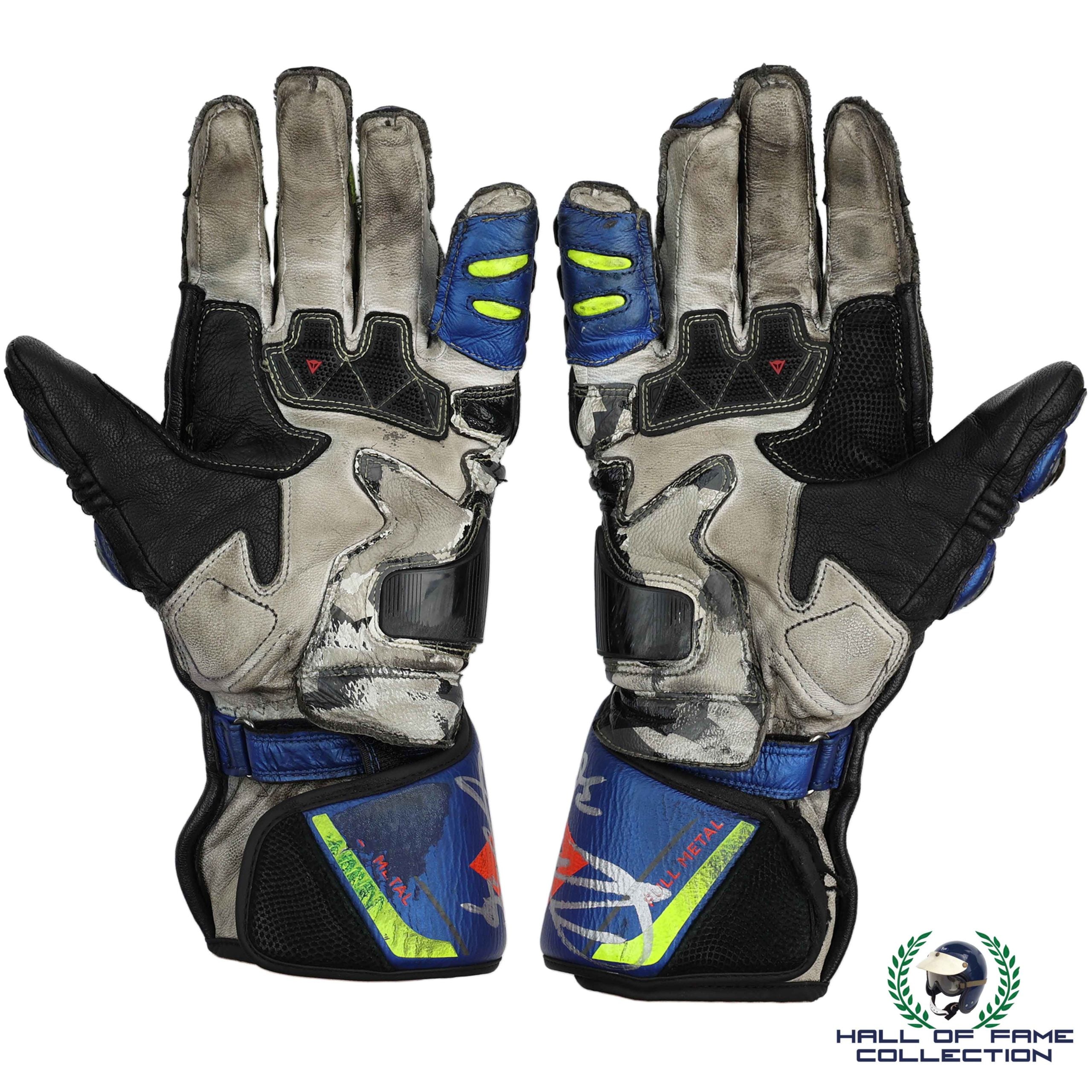 2019 Joan Mir Signed Race Used Suzuki Dainese Rookie MotoGP Gloves
