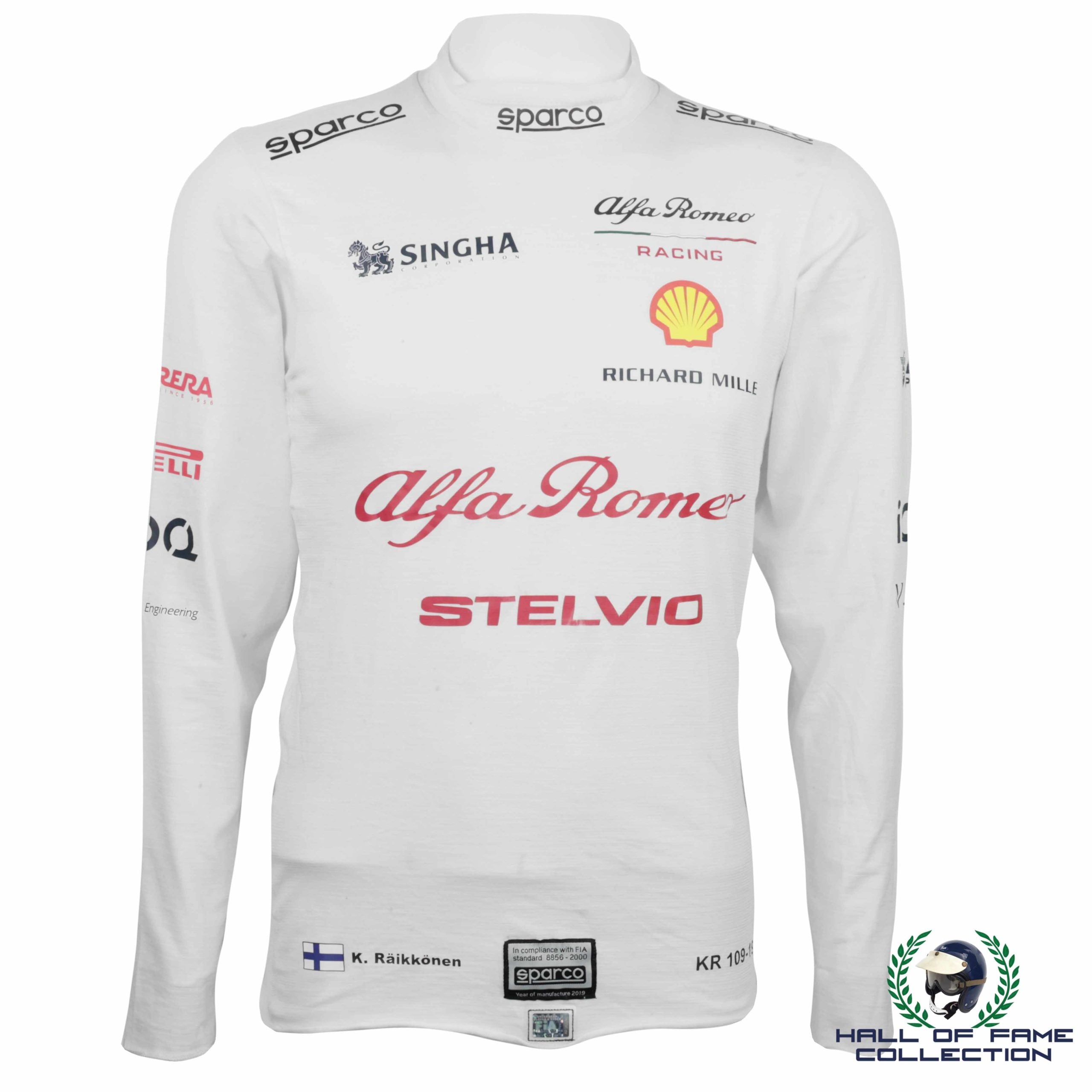 2019 Kimi Raikkonen Race Used Alfa Romeo Formula 1 Nomex