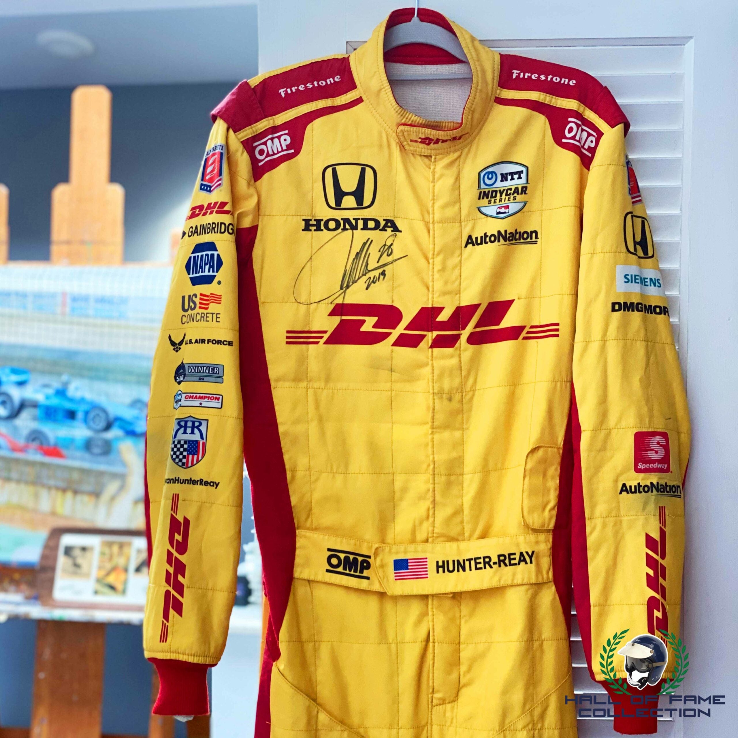 2019 Ryan Hunter-Reay Signed Mid-Ohio Used Andretti Autosport IndyCar Suit