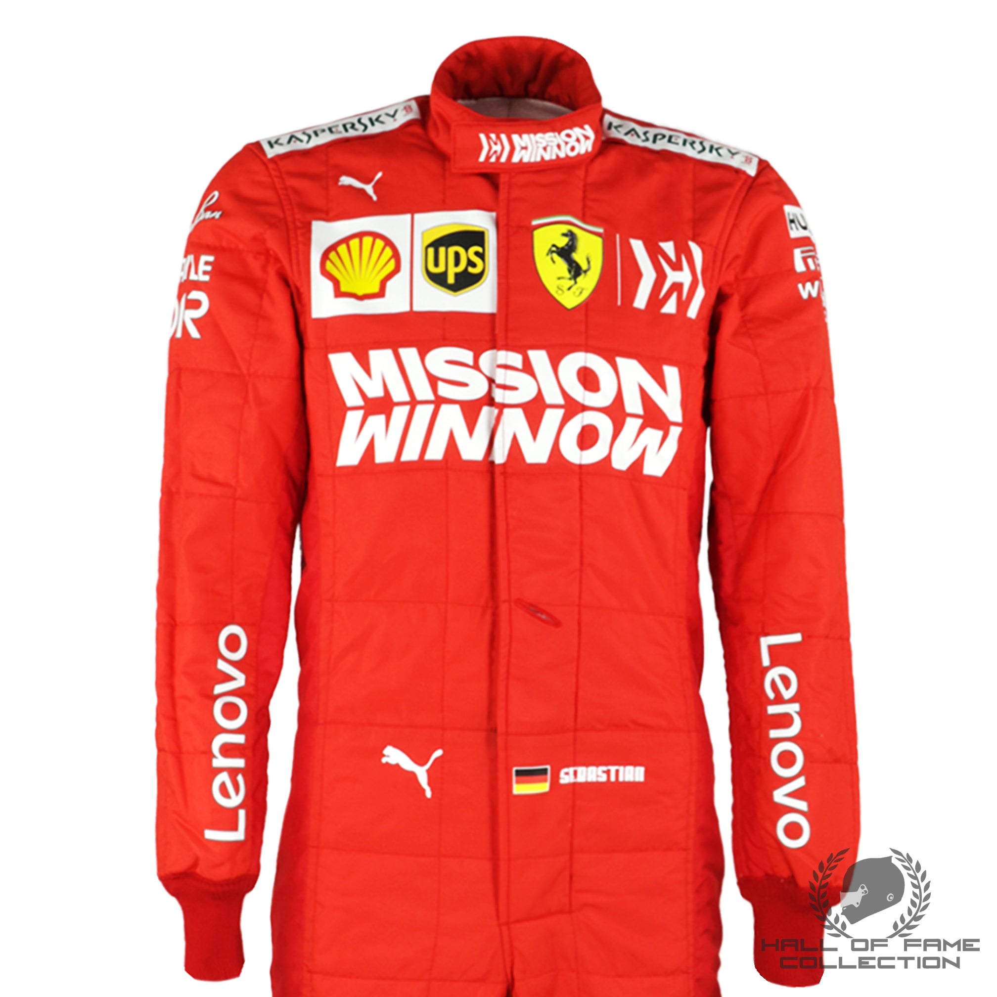 2019 Sebastian Vettel Brazilian GP Used Scuderia Ferrari F1 Suit