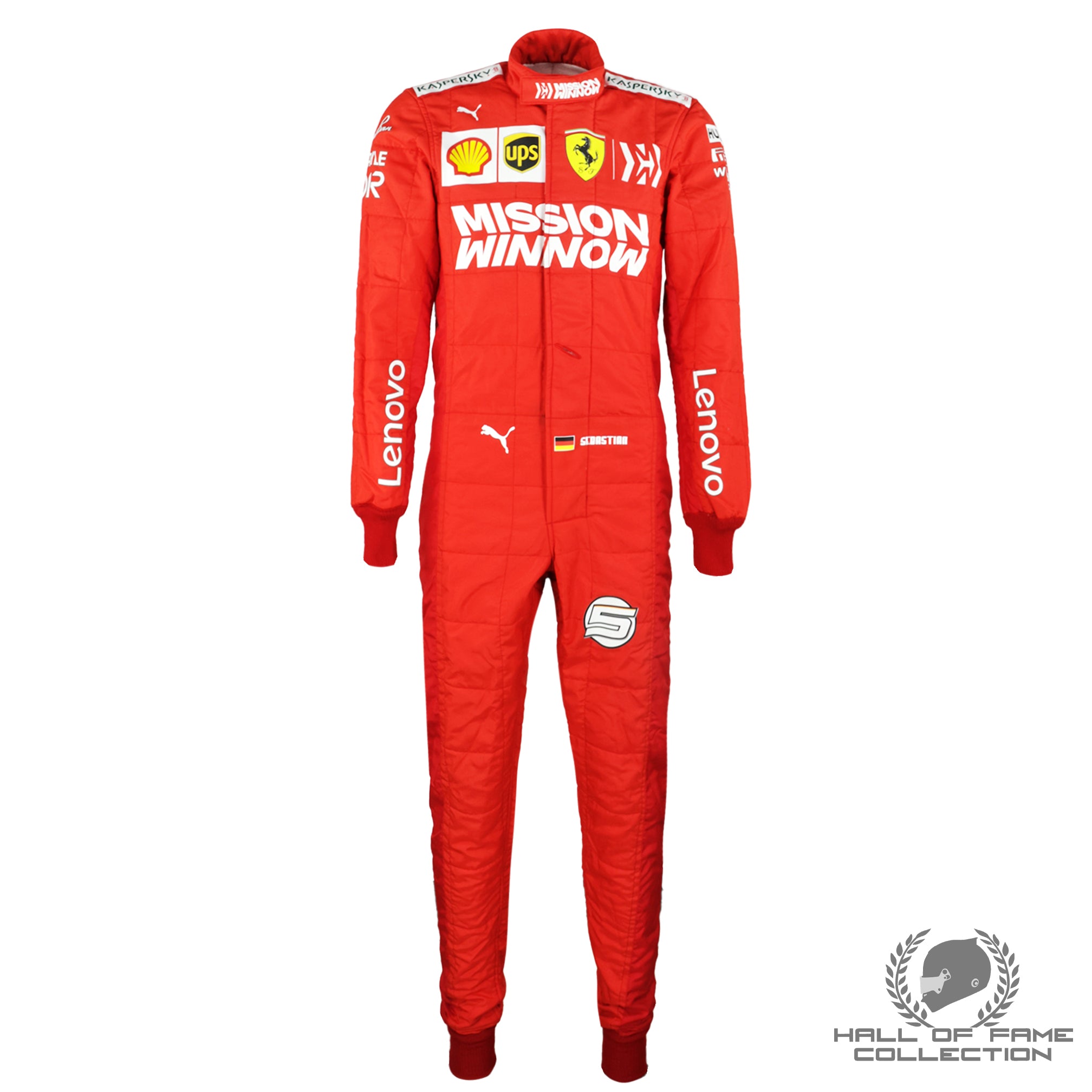 2019 Sebastian Vettel Brazilian GP Used Scuderia Ferrari F1 Suit