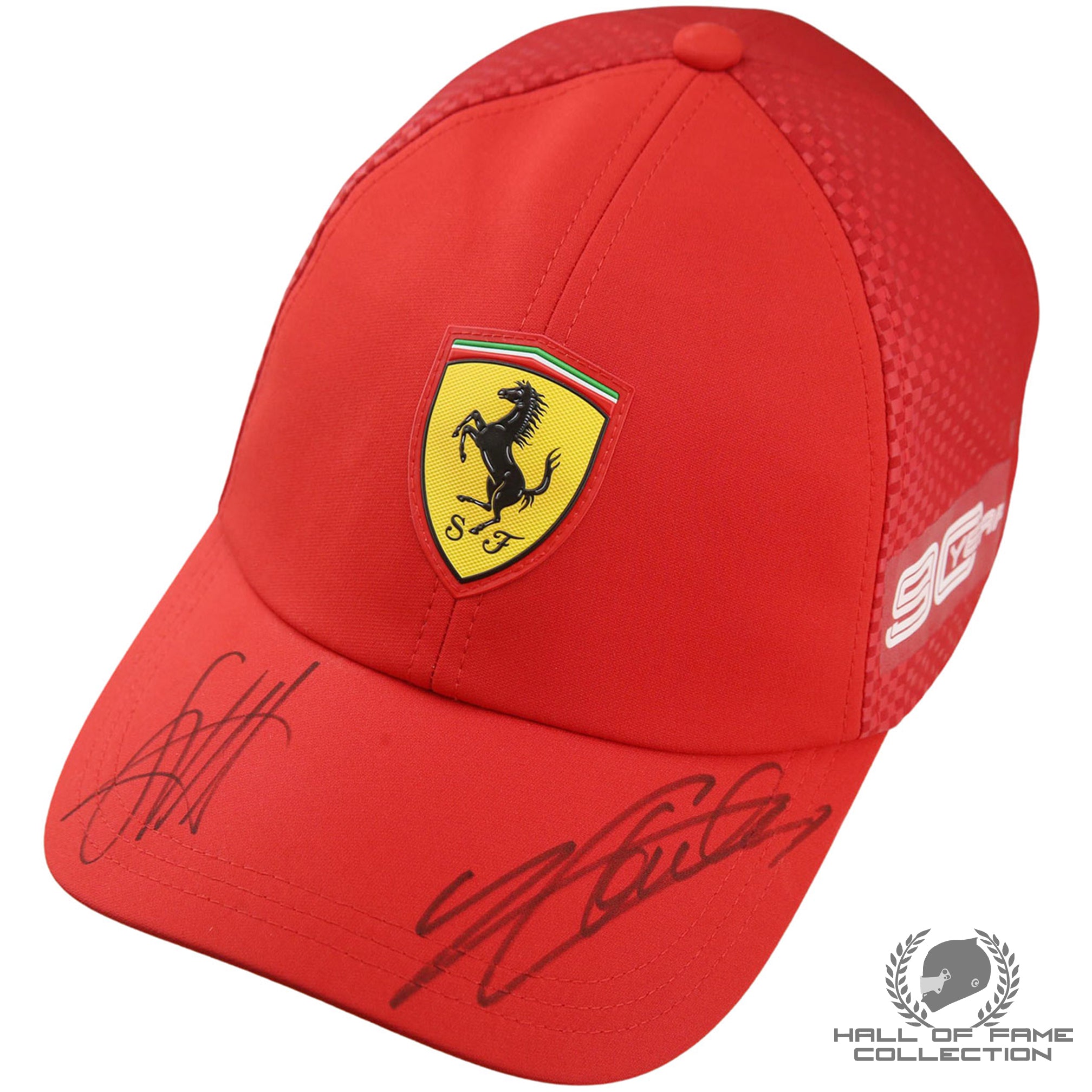 2019 Sebastian Vettel & Charles Leclerc Signed 90 Years Official Scuderia Ferrari F1 Hat