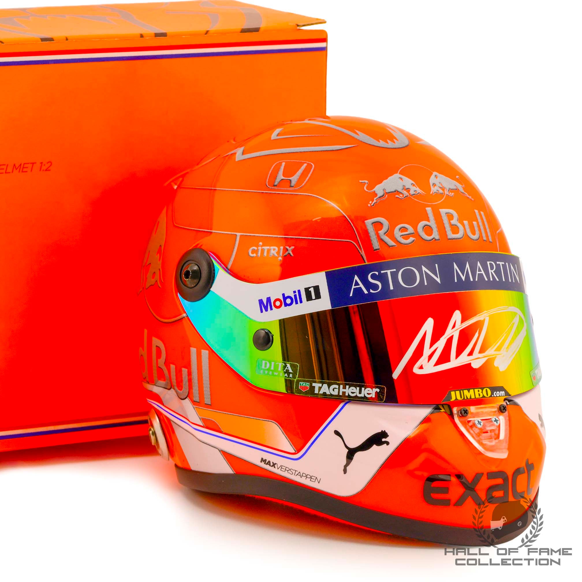 2019 Max Verstappen Signed Belgian GP Red Bull Racing 1:2 Scale F1 Helmet