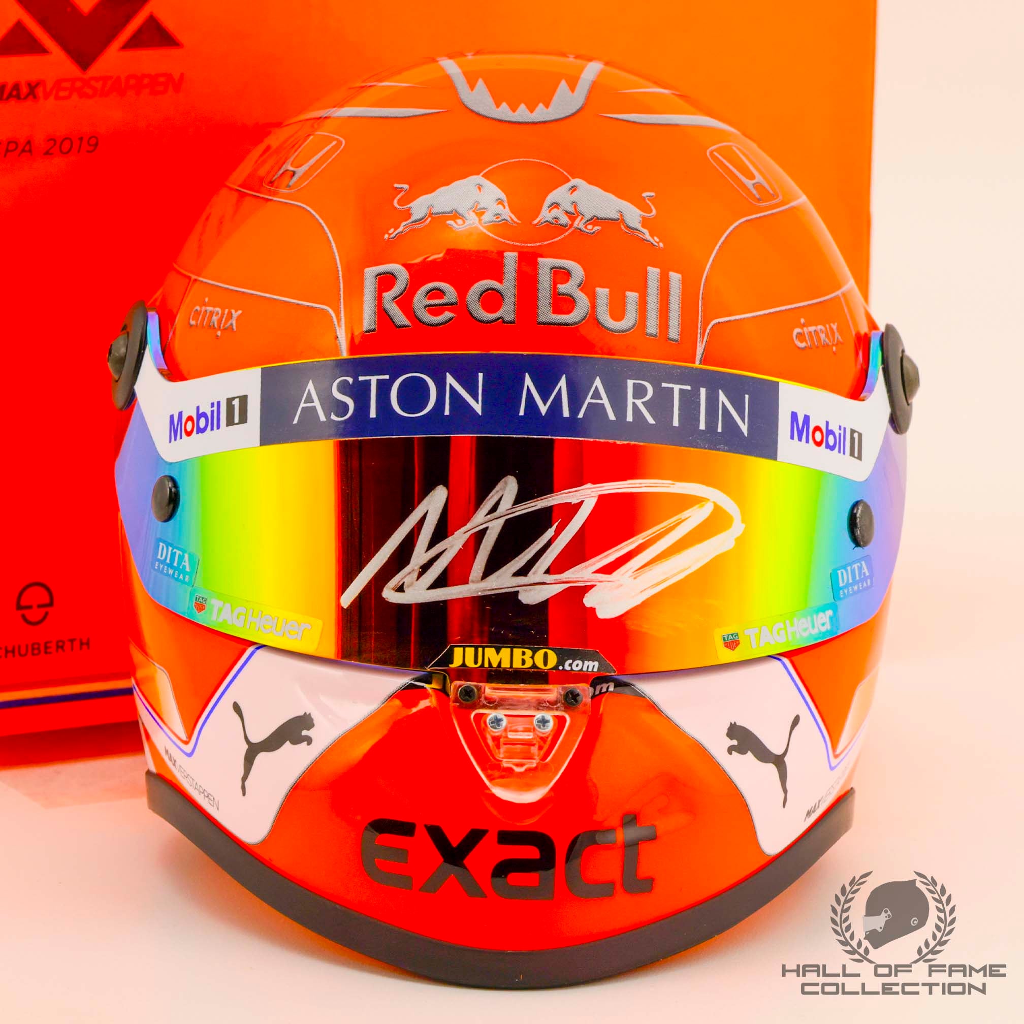 2019 Max Verstappen Signed Belgian GP Red Bull Racing 1:2 Scale F1 Helmet