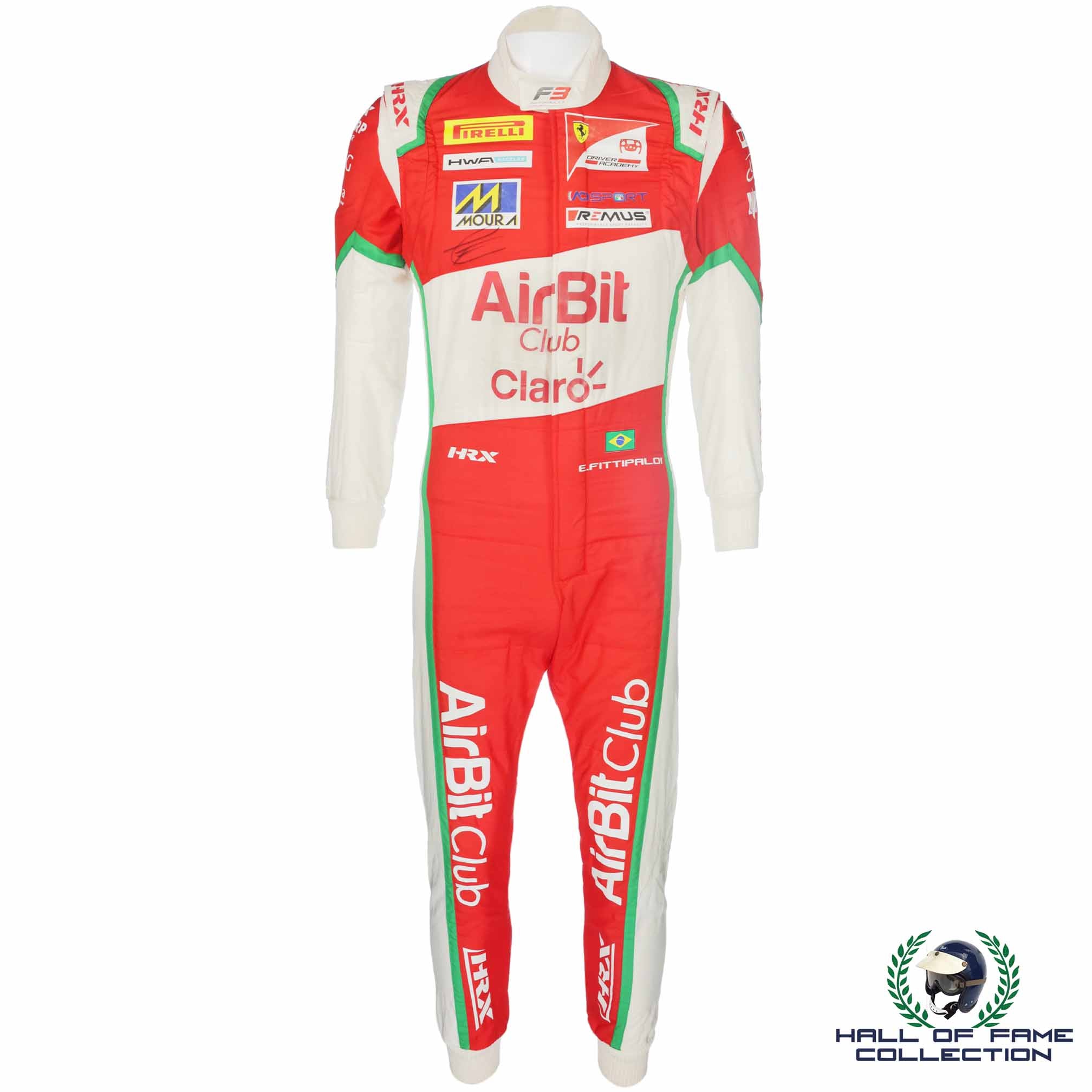 2020 Enzo Fittipaldi Signed Race Used HWA Racelab F3 Suit