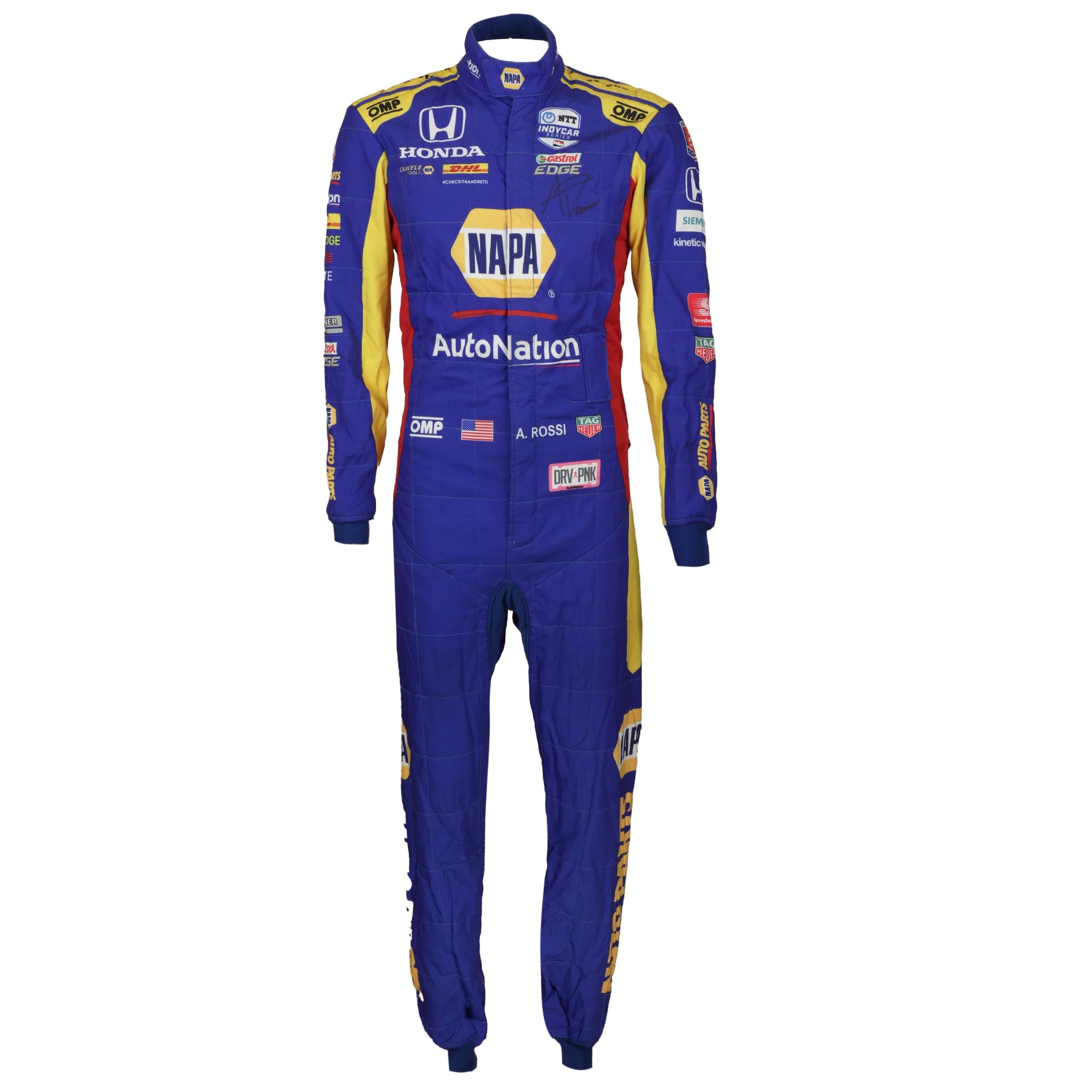 2020 Alexander Rossi Signed Race Used Napa Andretti Autosport IndyCar Suit