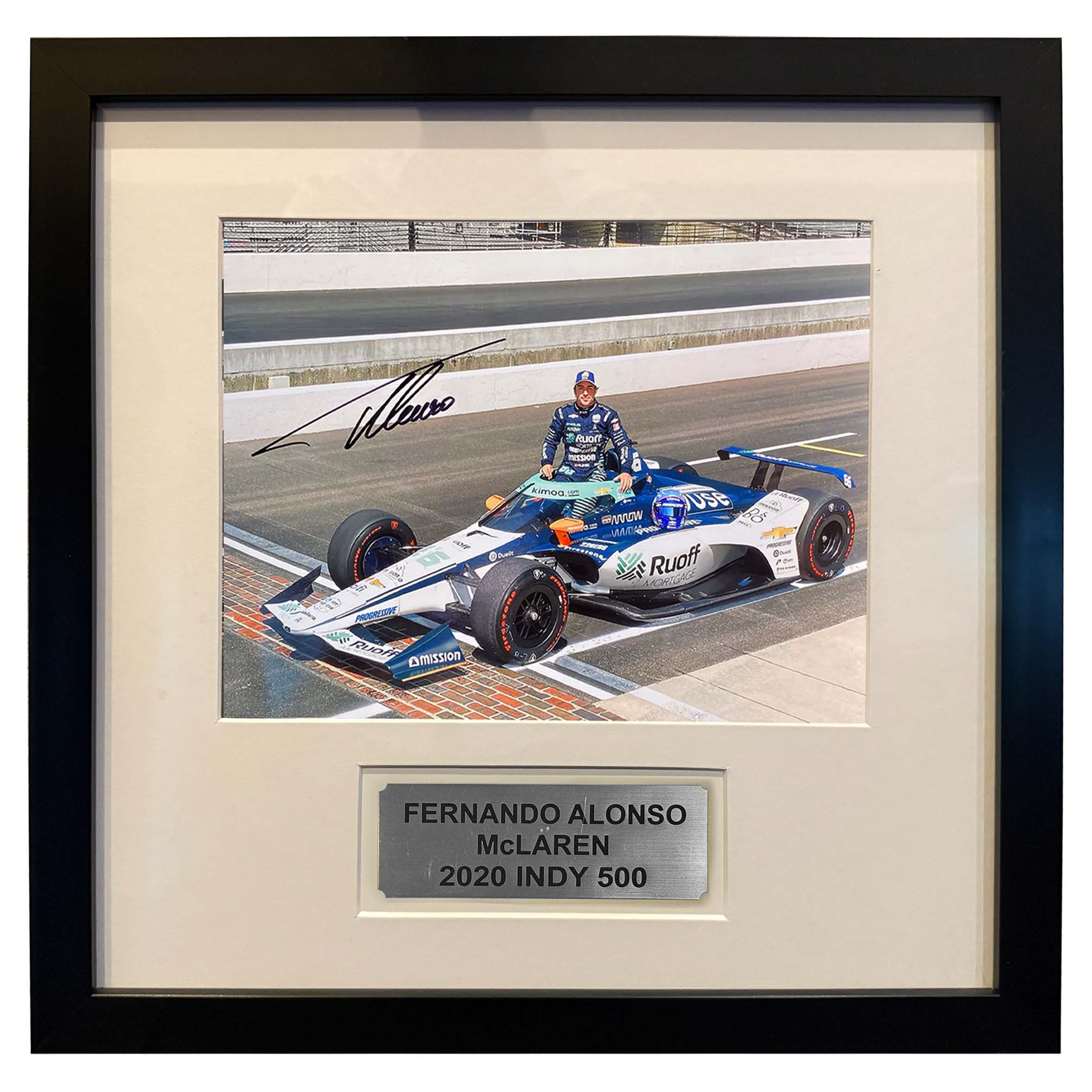 2020 Fernando Alonso Signed Framed Arrow McLaren SP Indy 500 Photo - LV