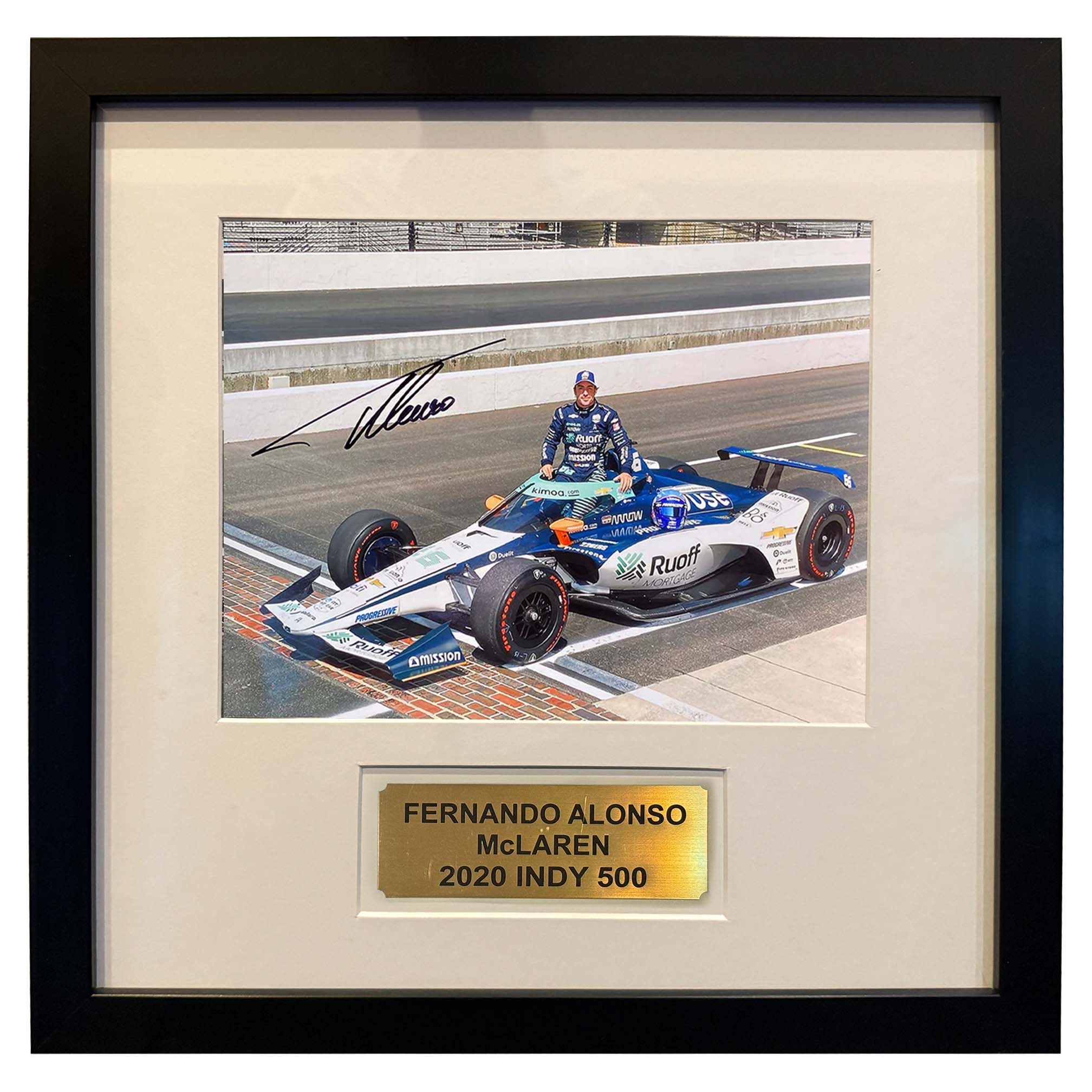 2020 Fernando Alonso Signed Framed Arrow McLaren SP Indy 500 Photo - LV