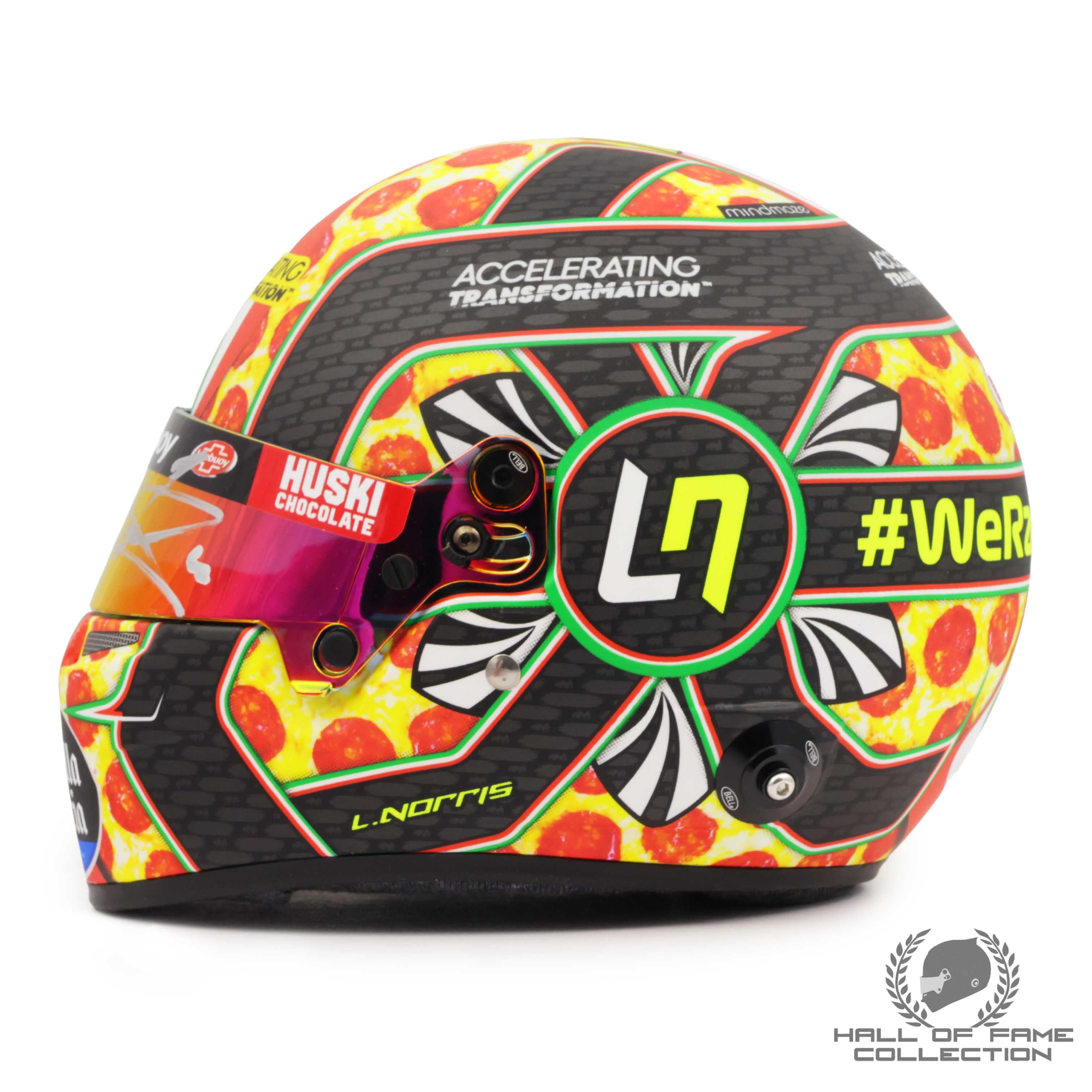 2020 Lando Norris Signed Monza GP “Pizza” Bell 1:2 Scale F1 Helmet