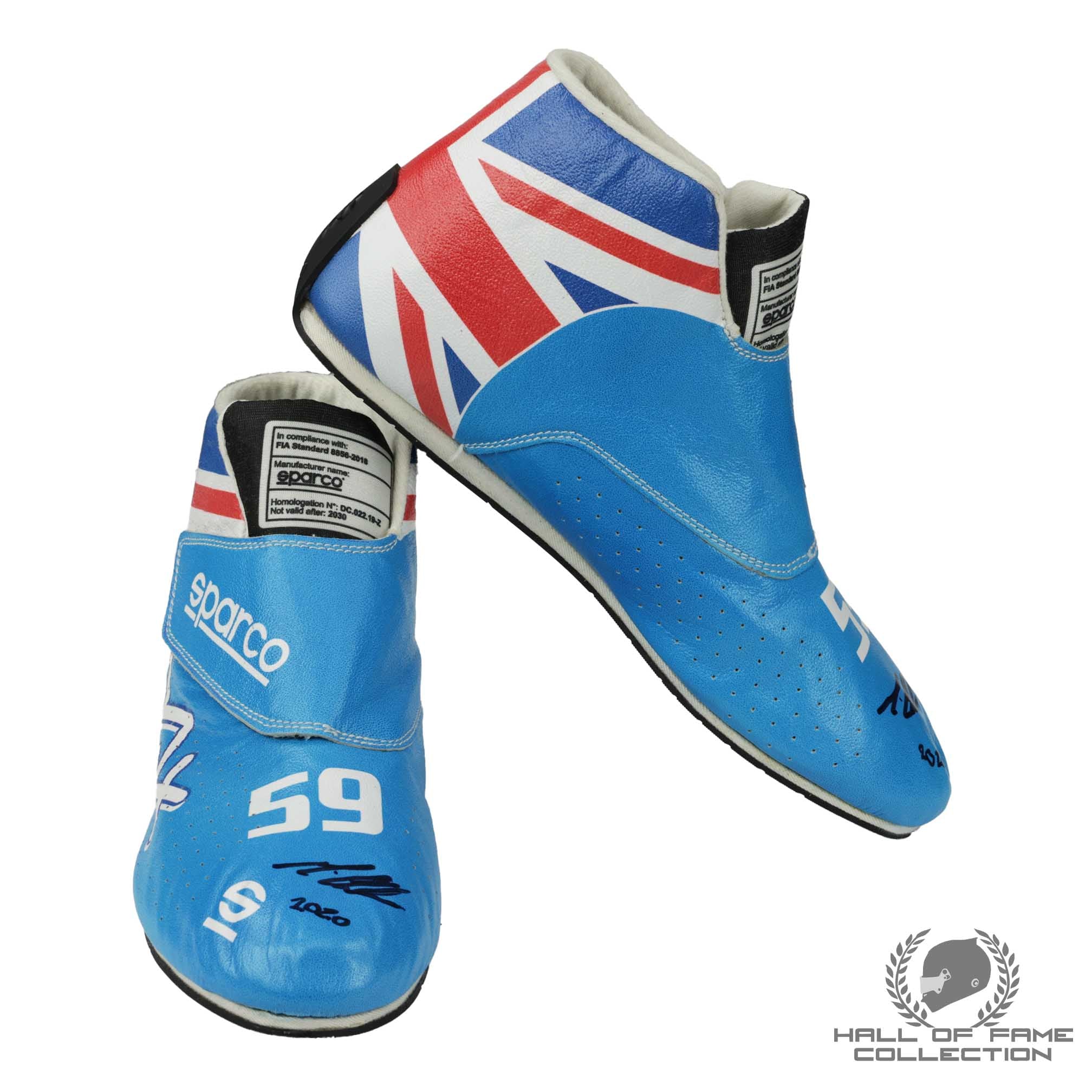 2020 Max Chilton Signed Race Used Carlin Motorsport IndyCar Boots