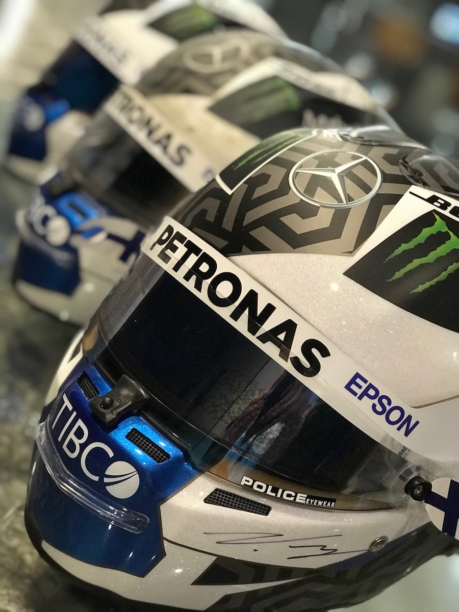 2020 Valtteri Bottas Signed Portuguese & Emilia Romagna GP Race Used AMG Mercedes Benz Stilo F1 Helmet