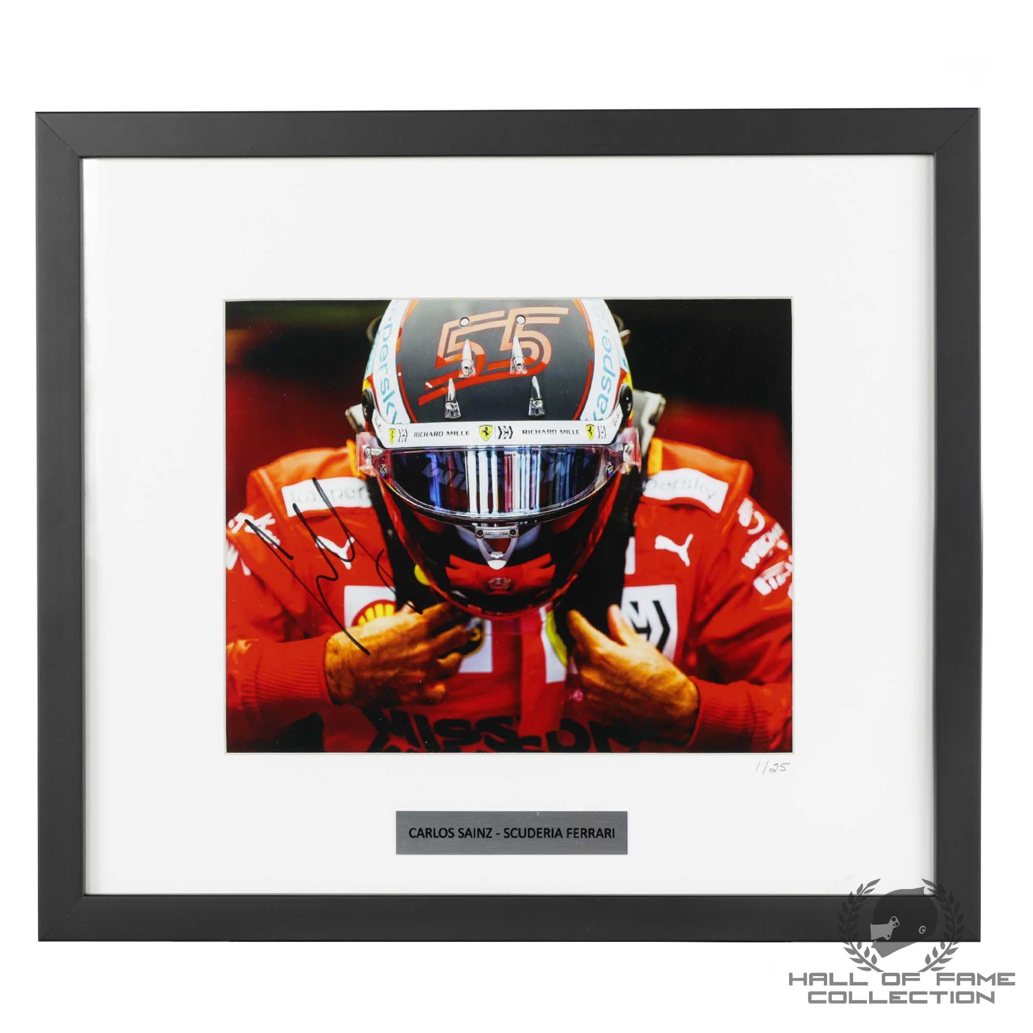 2021 Carlos Sainz Signed Scuderia Ferrari  Limited Edition /25 Framed F1 Photo