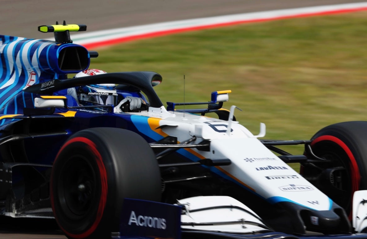 2021 Nicholas Latifi Signed Race Used Williams Bell HP 77 F1 Helmet