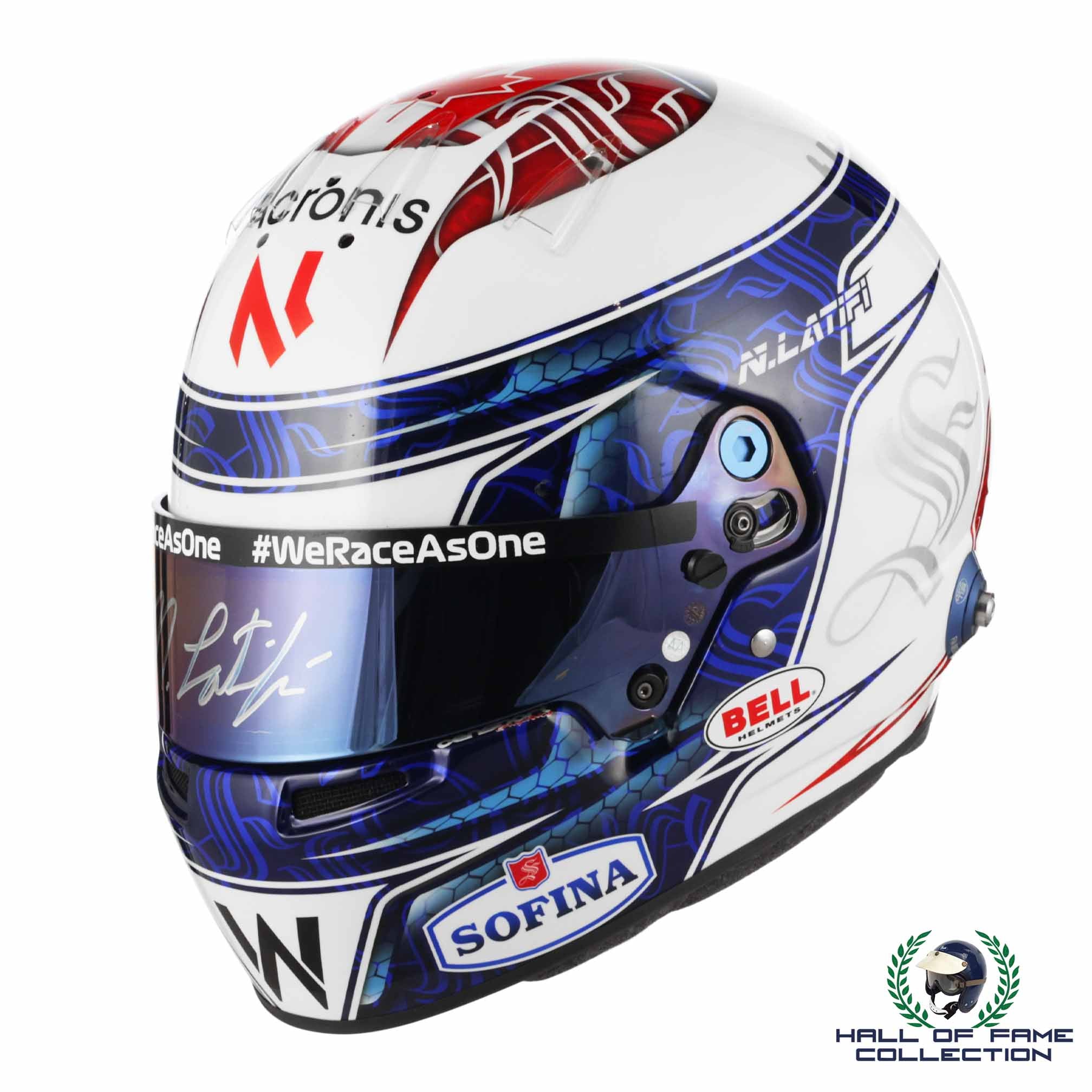 2021 Nicholas Latifi Signed Race Used Williams Bell HP 77 F1 Helmet