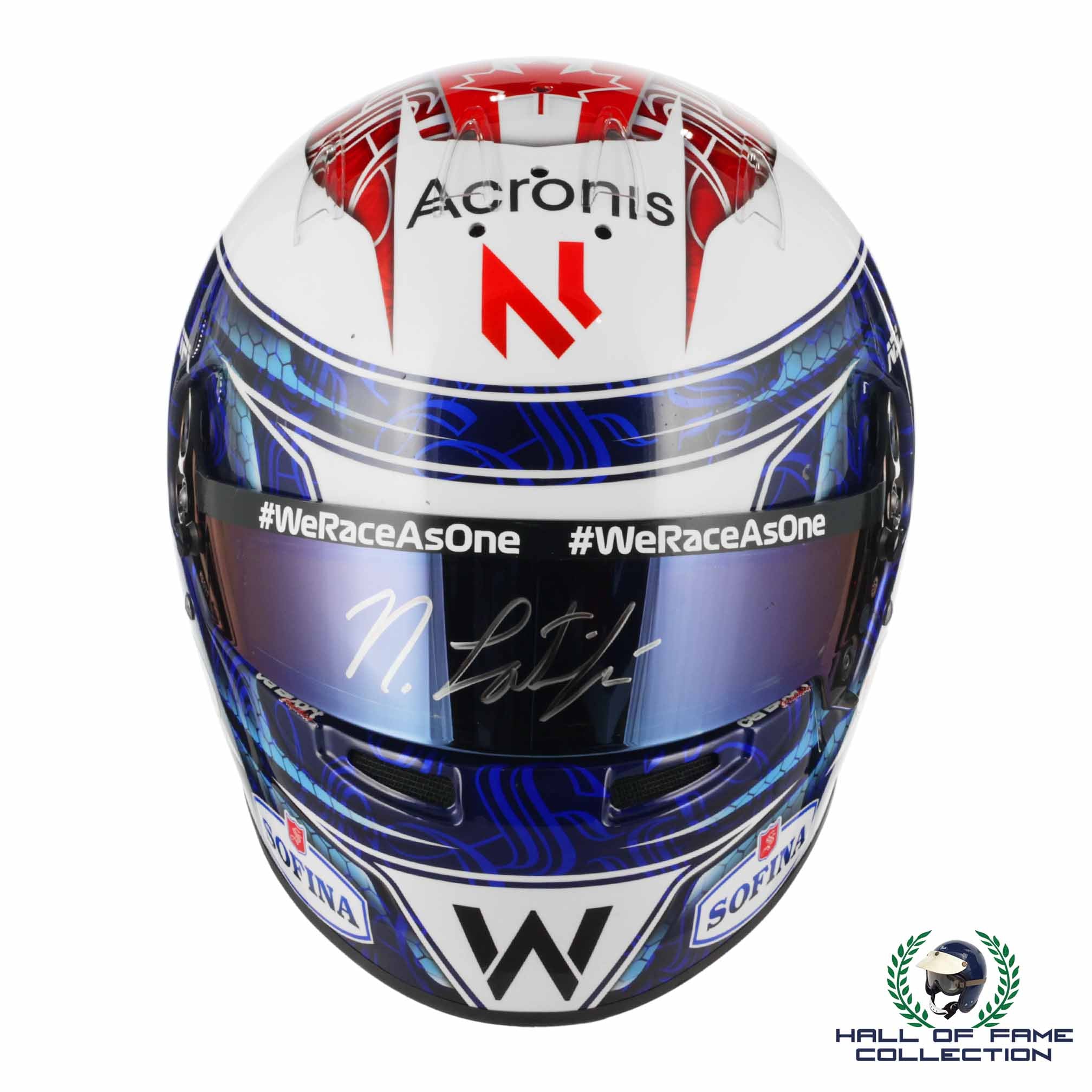 2021 Nicholas Latifi Signed Race Used Williams Bell HP 77 F1 Helmet