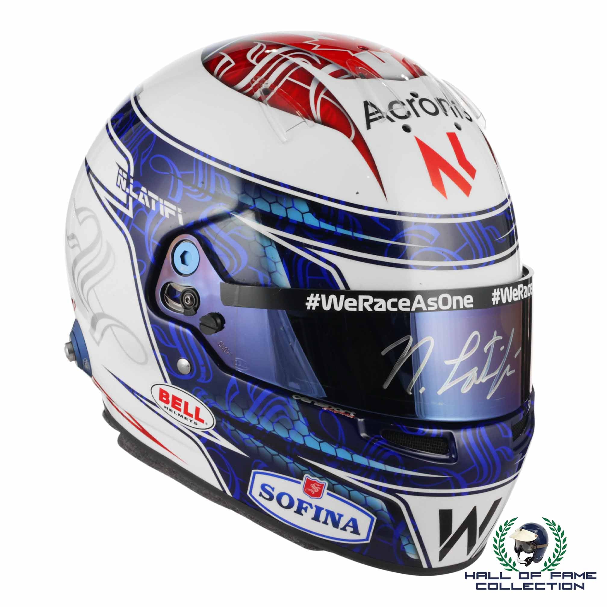 2021 Nicholas Latifi Signed Race Used Williams Bell HP 77 F1 Helmet