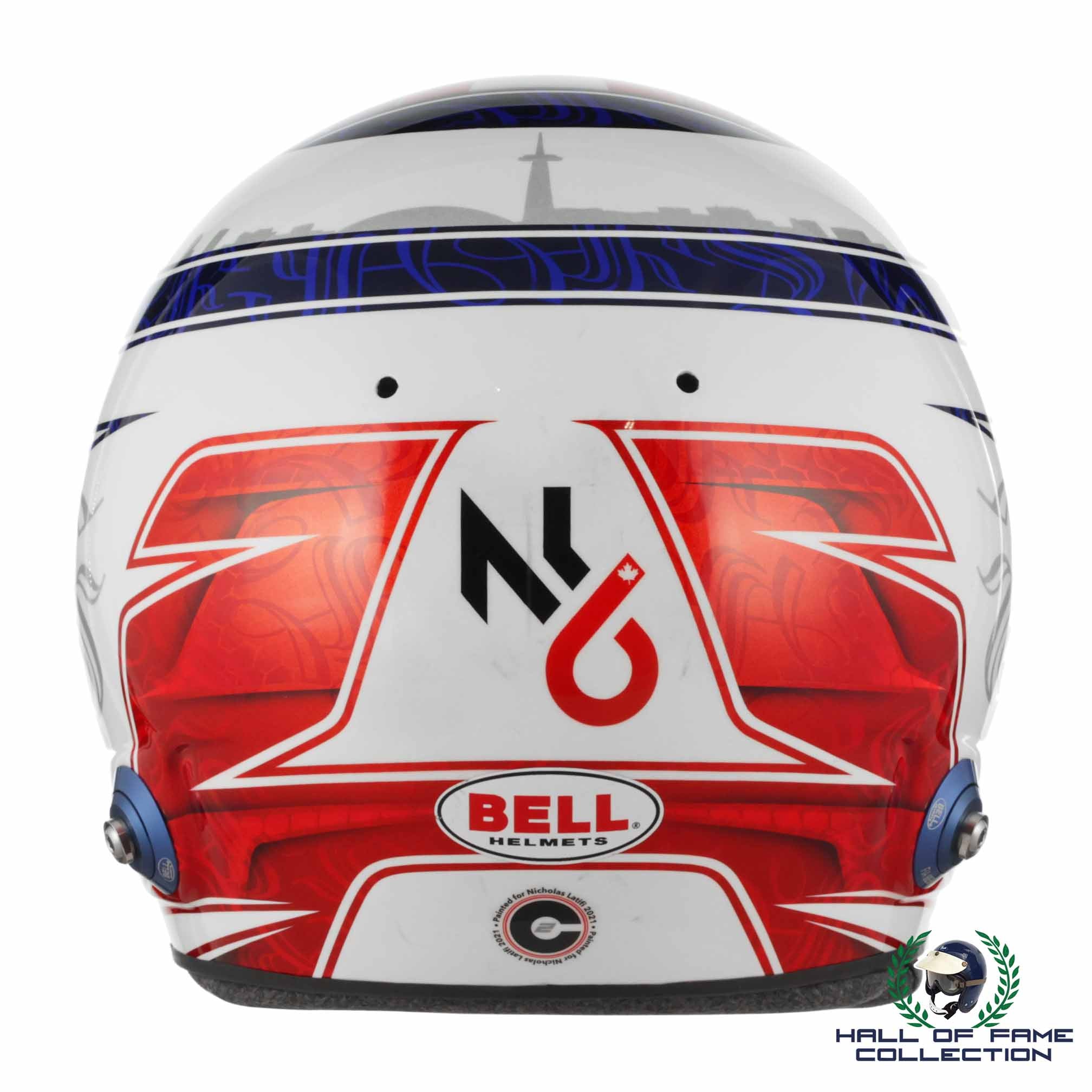2021 Nicholas Latifi Signed Race Used Williams Bell HP 77 F1 Helmet