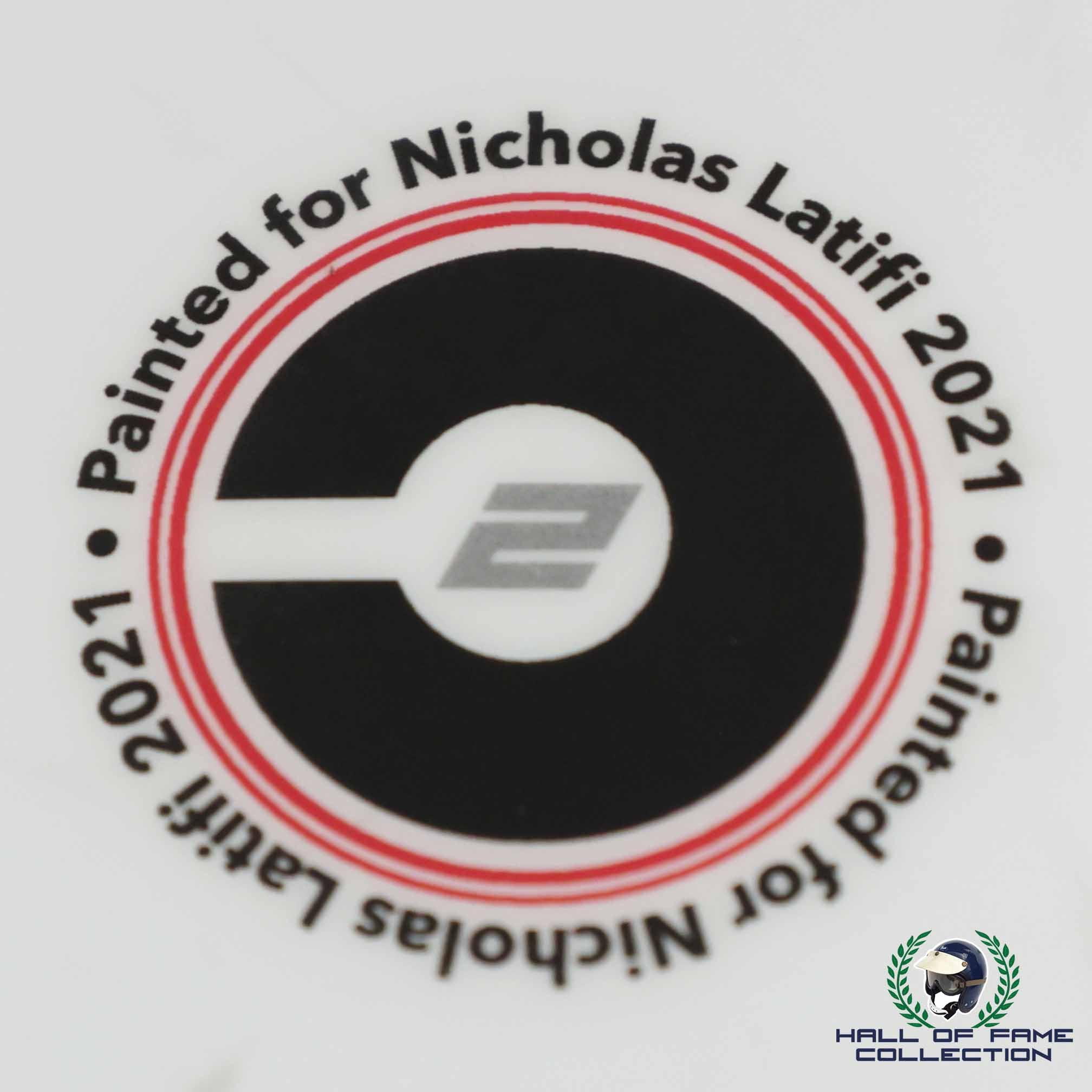 2021 Nicholas Latifi Signed Race Used Williams Bell HP 77 F1 Helmet