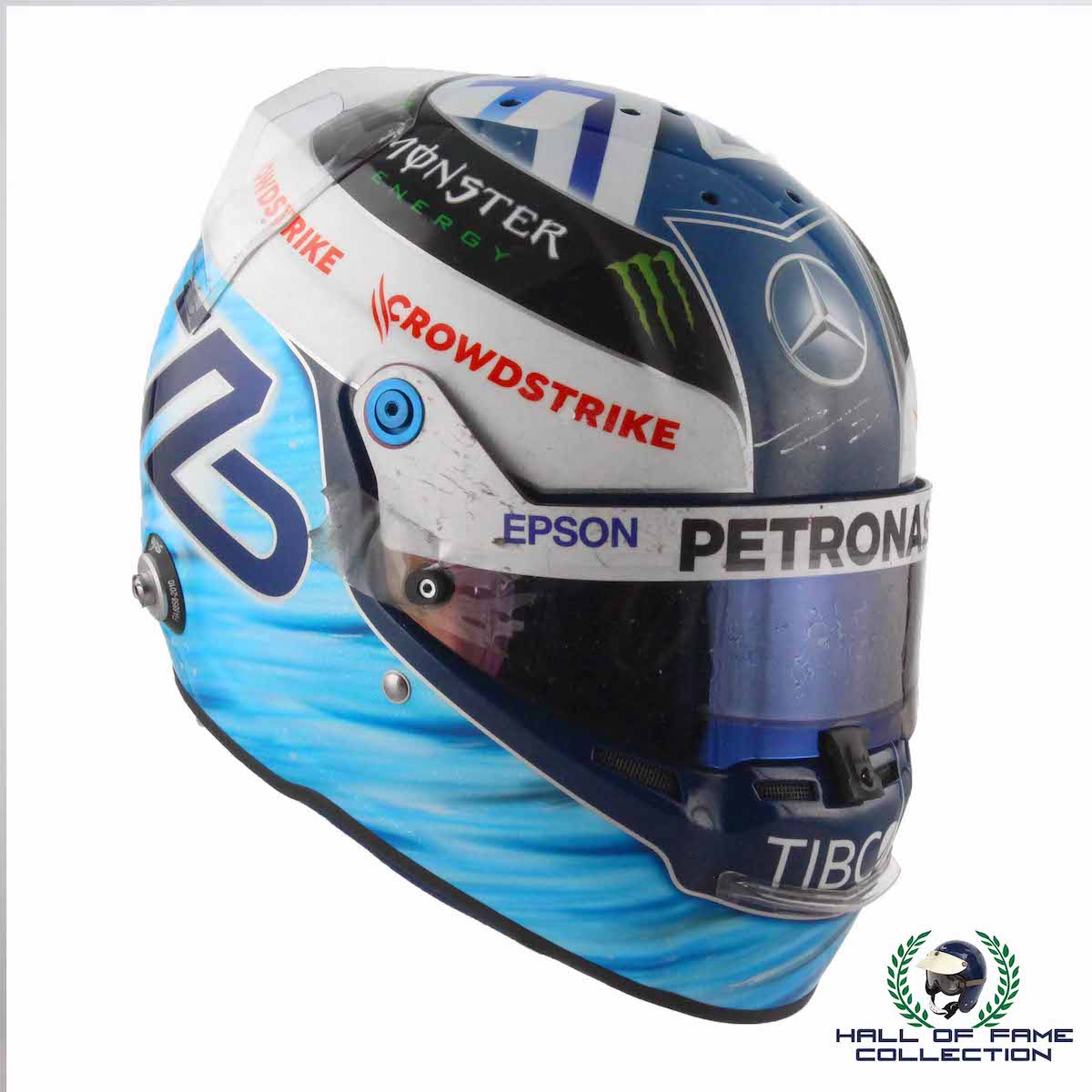 2021 Valtteri Bottas Signed Race Used Mexico GP Mercedes AMG F1 Helmet