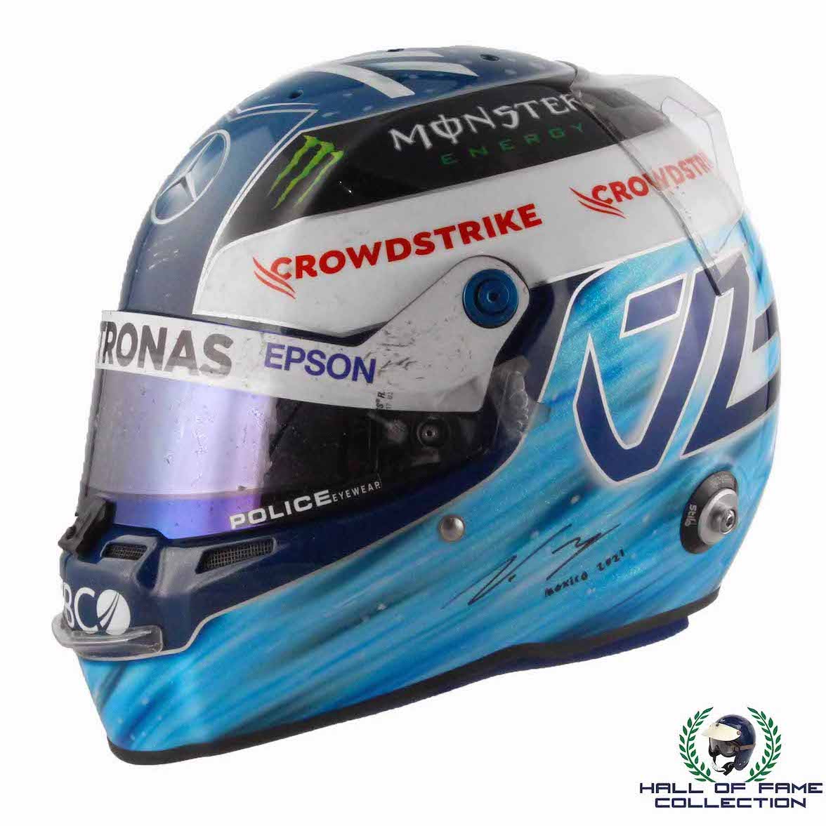 2021 Valtteri Bottas Signed Race Used Mexico GP Mercedes AMG F1 Helmet