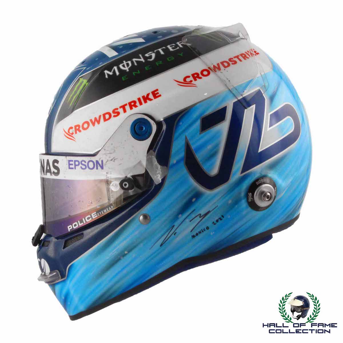 2021 Valtteri Bottas Signed Race Used Mexico GP Mercedes AMG F1 Helmet