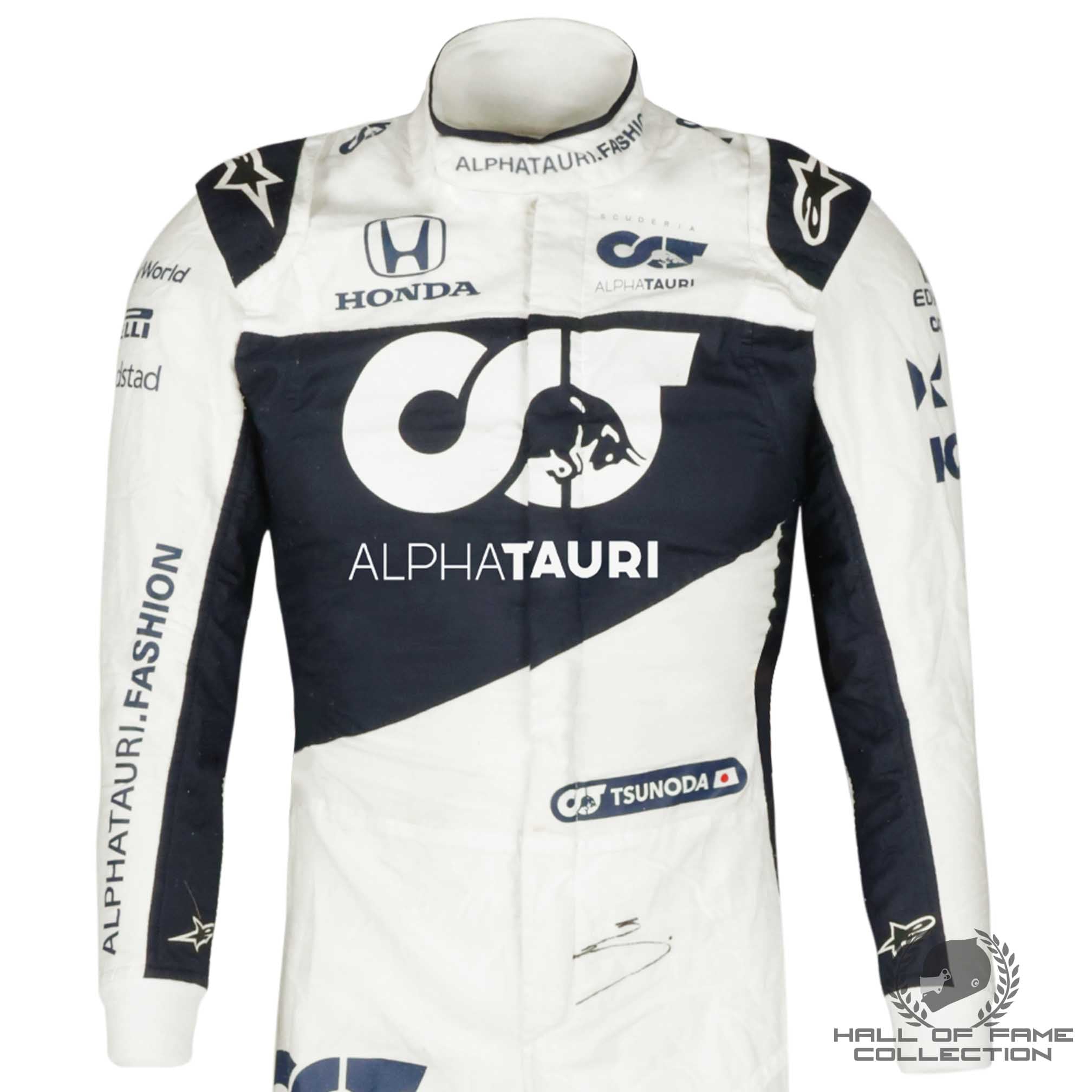 2021 Yuki Tsunoda Signed Race Used Rookie Season AlphaTauri F1 Suit