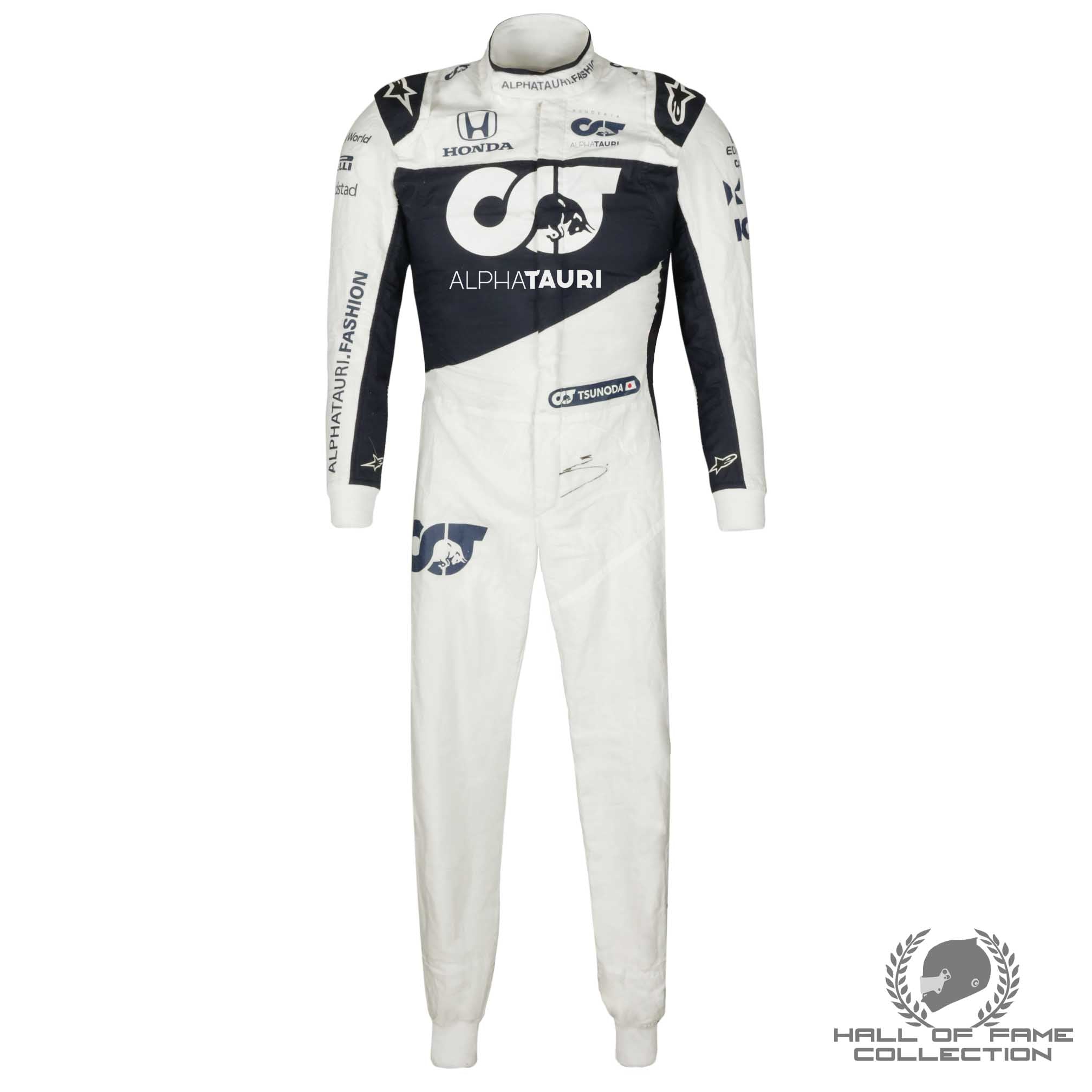 2021 Yuki Tsunoda Signed Race Used Rookie Season AlphaTauri F1 Suit