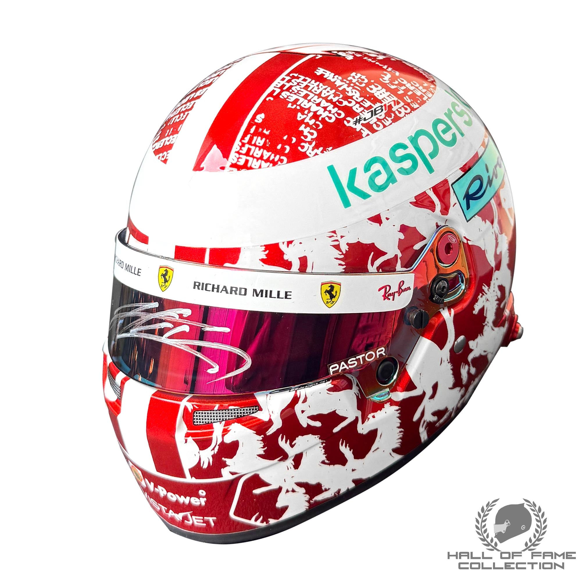 2021 Charles Leclerc Signed Abu Dhabi Ferrari 1:2 Scale Helmet - RG