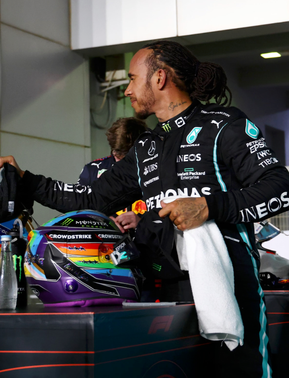 2021 Lewis Hamilton Signed Qatar/Saudi Arabian GP Replica Mercedes F1 Helmet