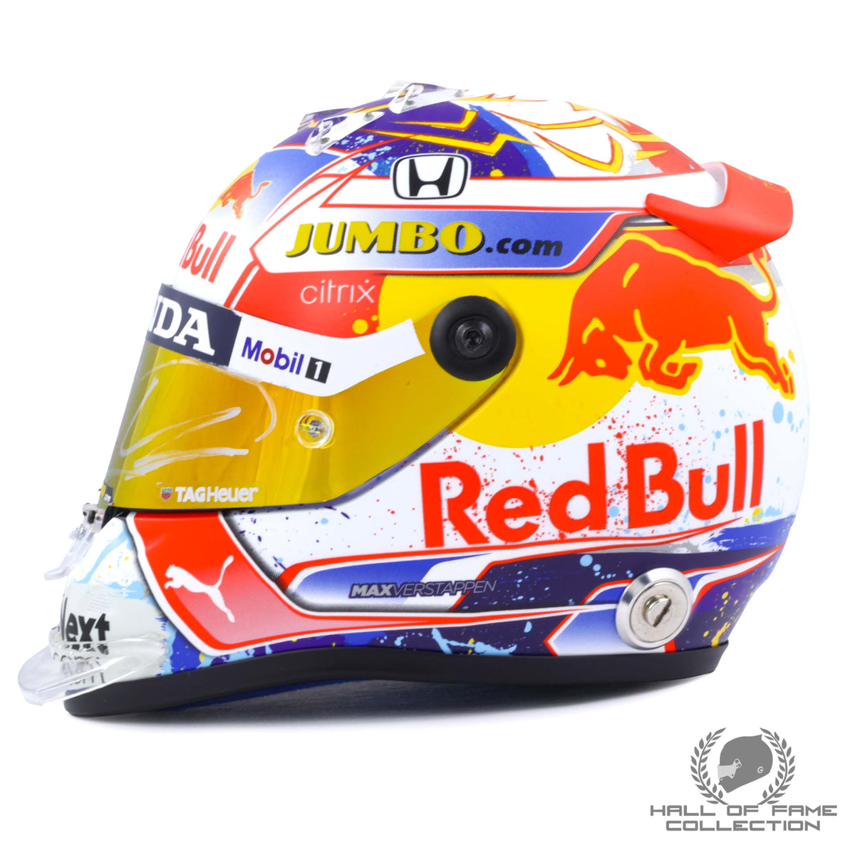2021 Max Verstappen Signed Dutch GP Red Bull Racing 1:2 F1 Helmet