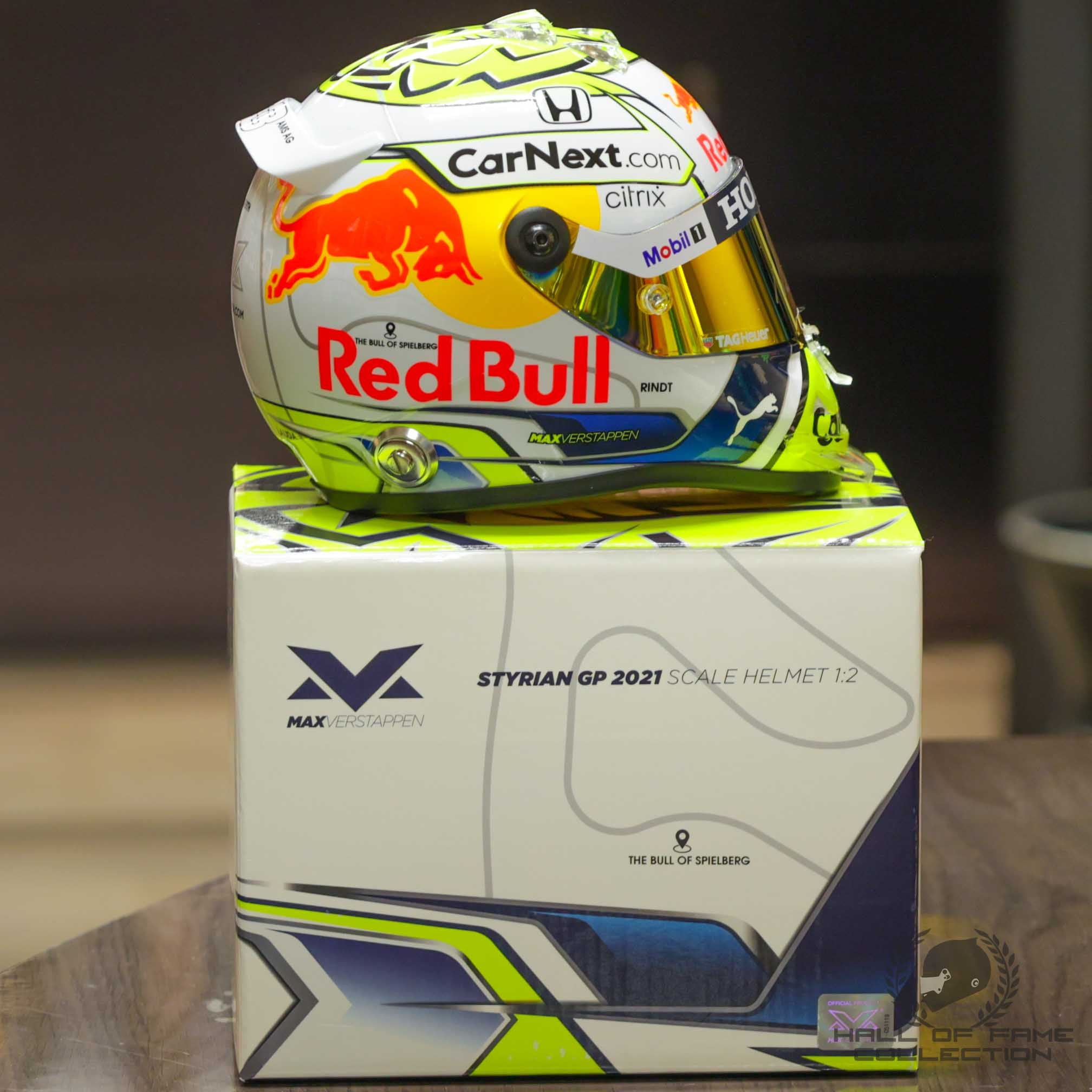 2021 Max Verstappen Signed Styrian Grand Prix Red Bull Racing 1:2 Scale F1 Helmet