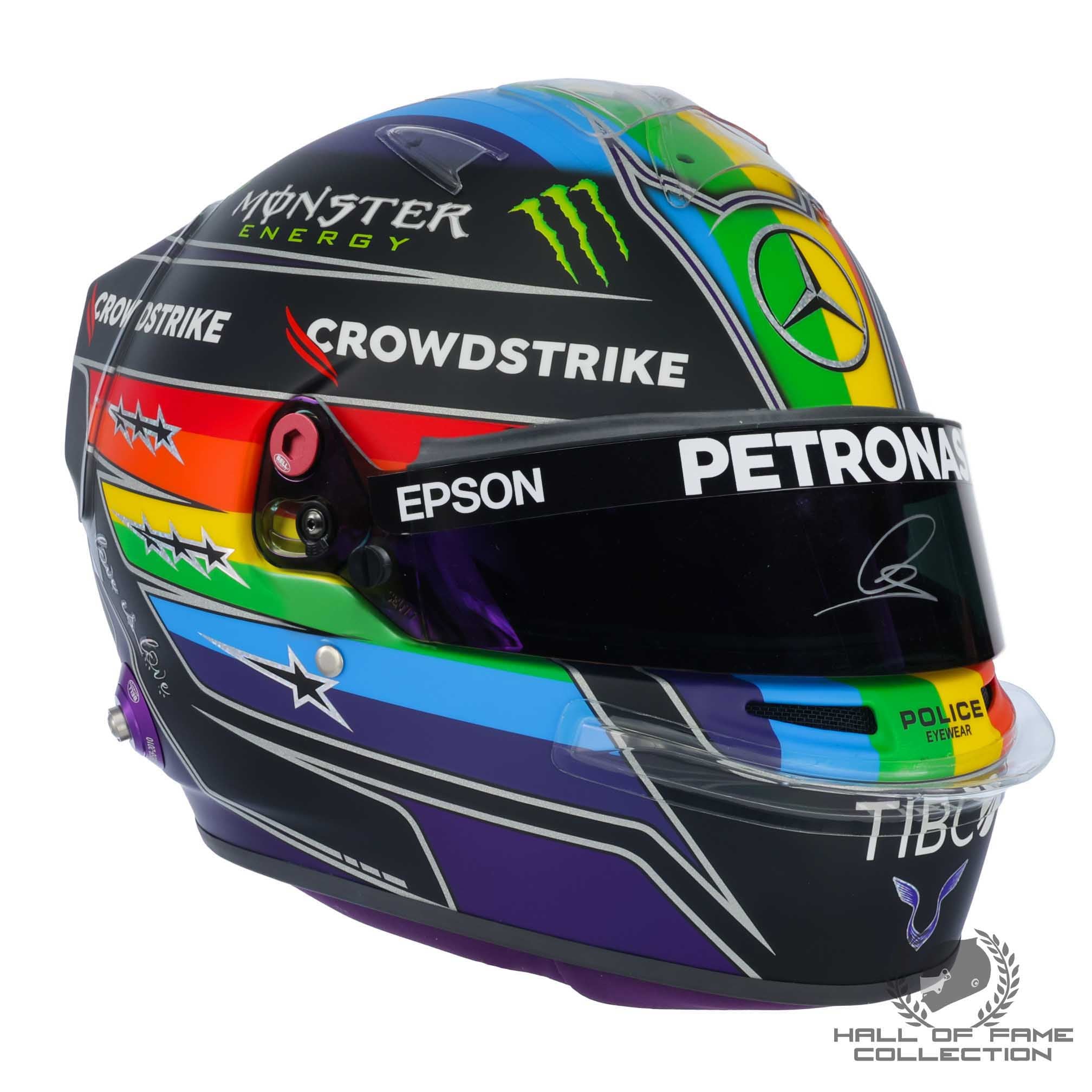 2021 Lewis Hamilton Signed Qatar/Saudi Arabian GP Replica Mercedes F1 Helmet