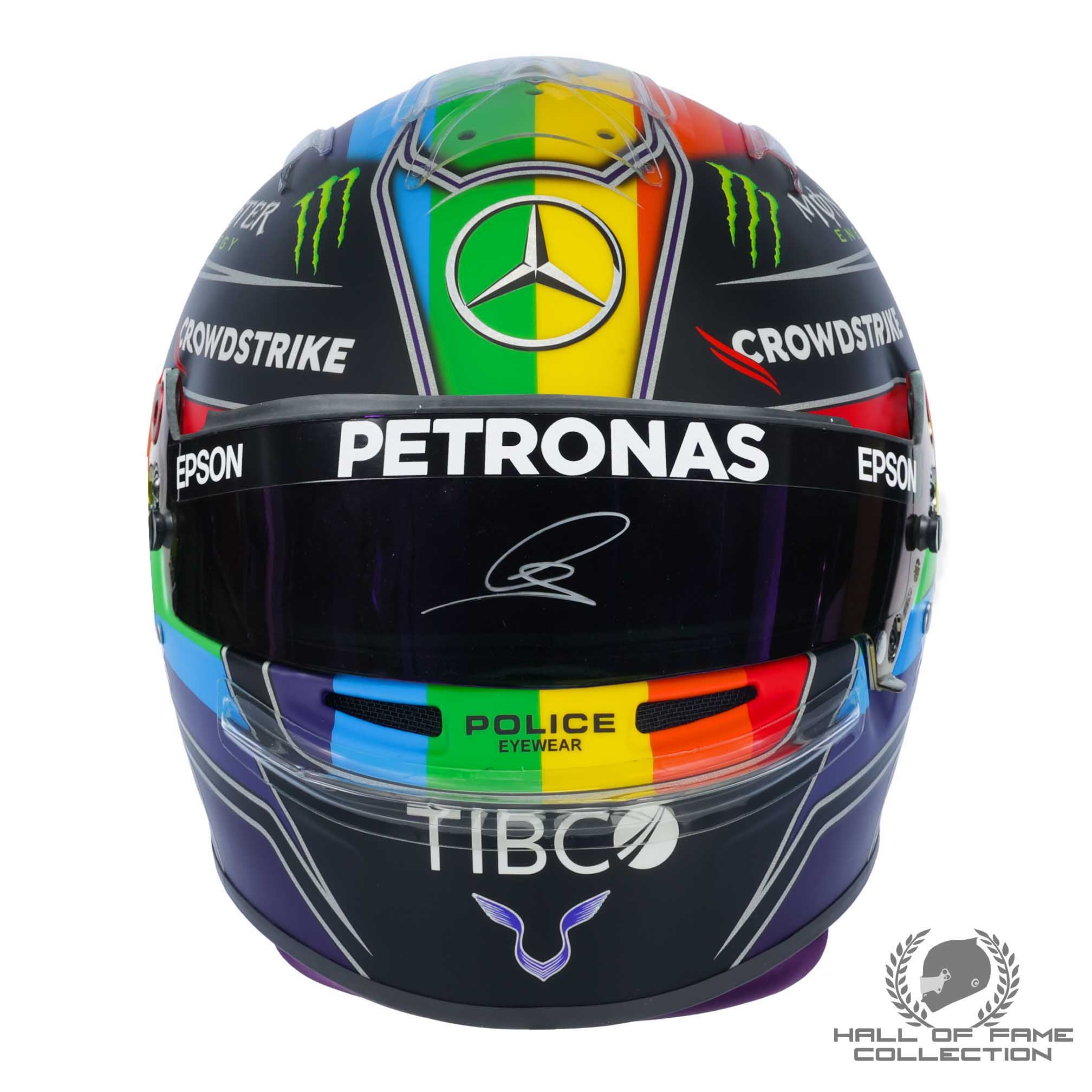 2021 Lewis Hamilton Signed Qatar/Saudi Arabian GP Replica Mercedes F1 Helmet