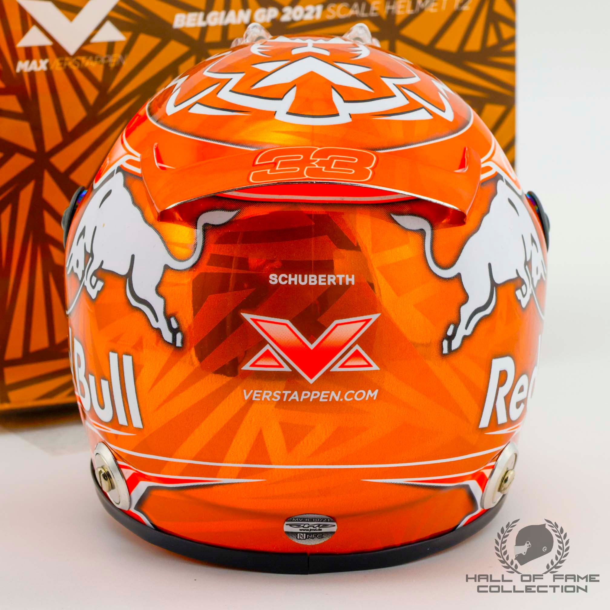 2021 Max Verstappen Signed Belgian GP Red Bull Racing 1:2 F1 Helmet
