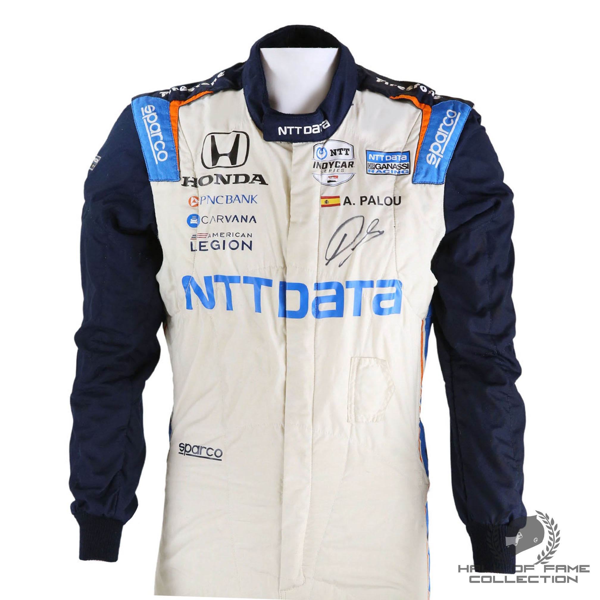 2022 Alex Palou Signed Double Podium Race Used Chip Ganassi Racing IndyCar Suit
