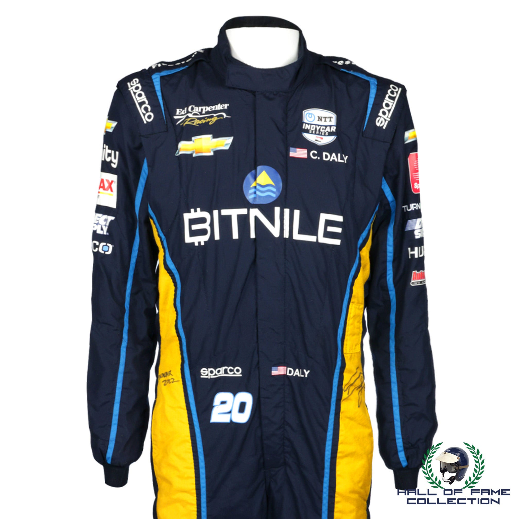 2022 Conor Daly Signed Race Used Ed Carpenter Racing IndyCar Suit