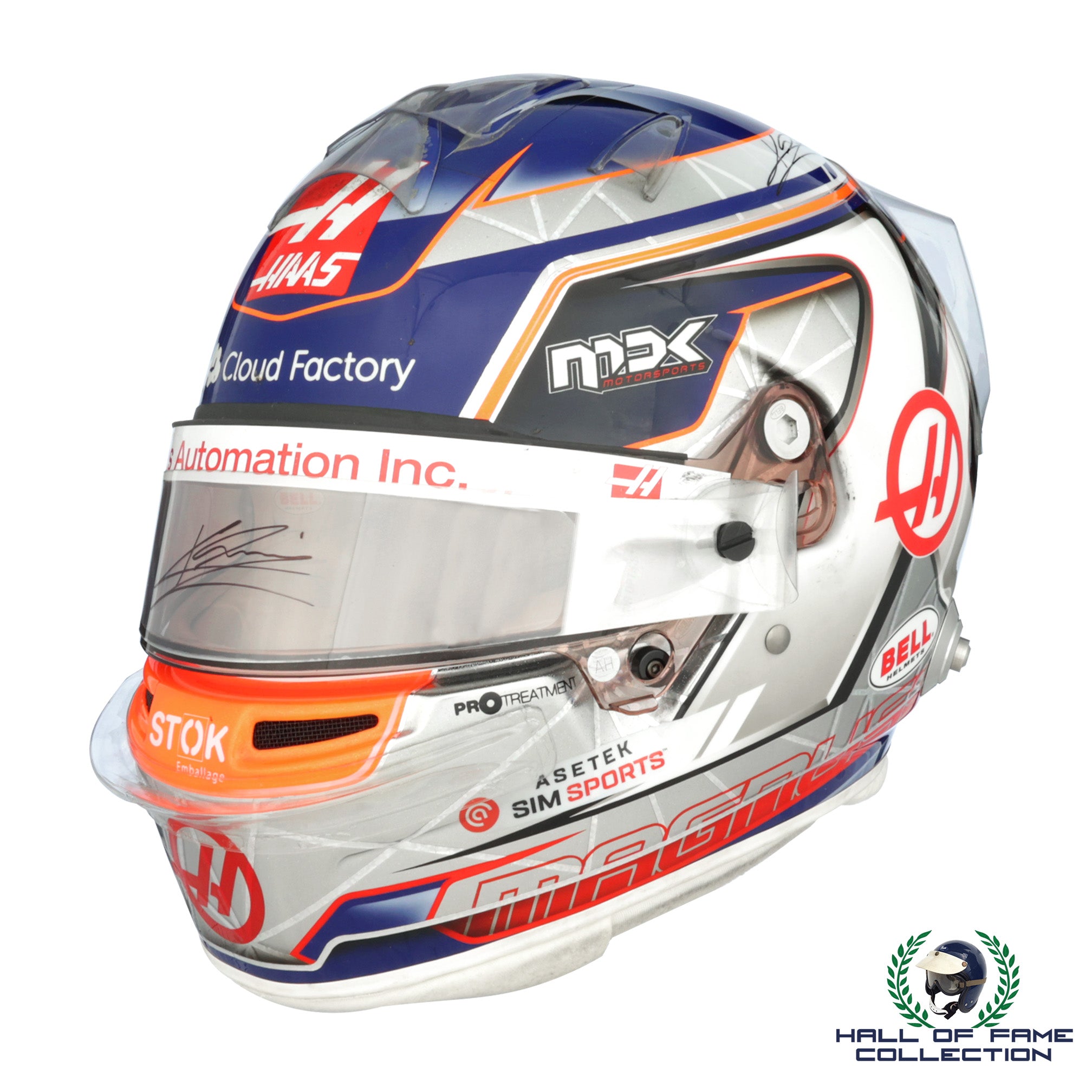 2022 Kevin Magnussen Signed Abu Dhabi GP Race Used Haas F1 Helmet
