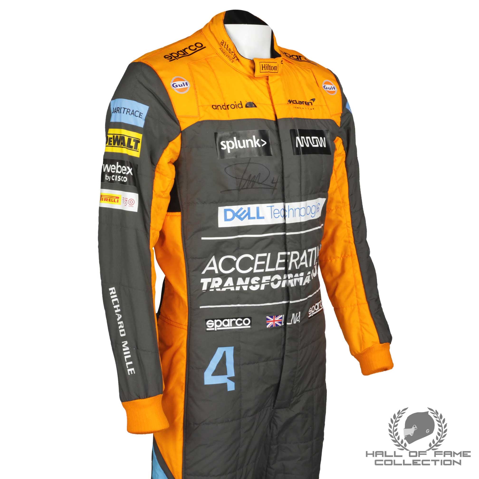 2022 Lando Norris Signed Race Used McLaren F1 Suit
