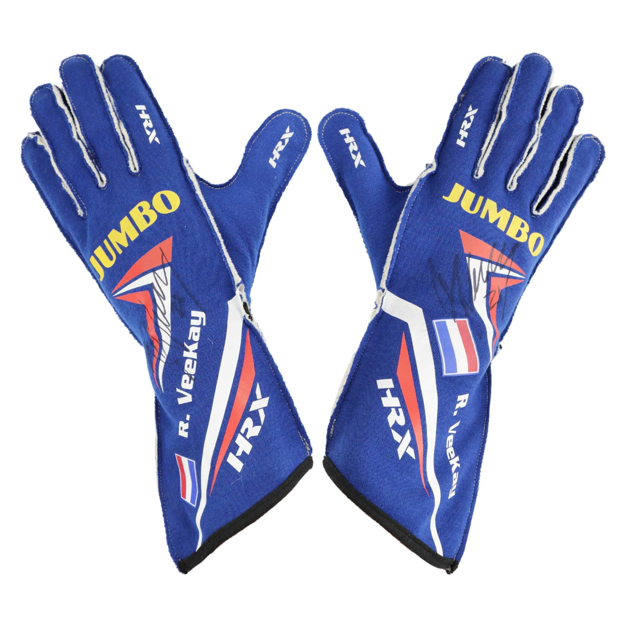 2022 Rinus Veekay Signed Road America Race Used Ed Carpenter Racing IndyCar Gloves