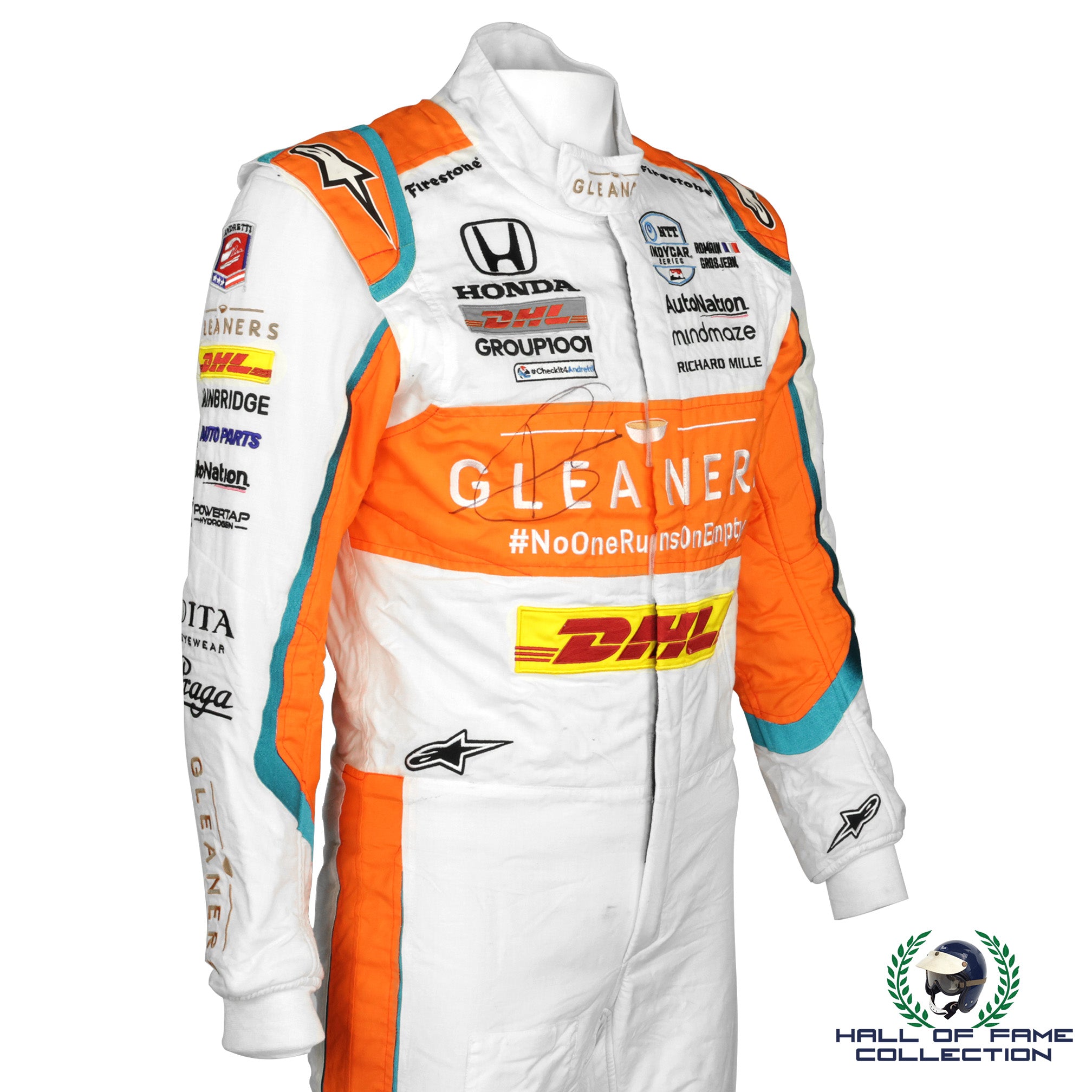2022 Romain Grosjean Signed GP of Indianapolis Race Used Andretti Autosport IndyCar Suit