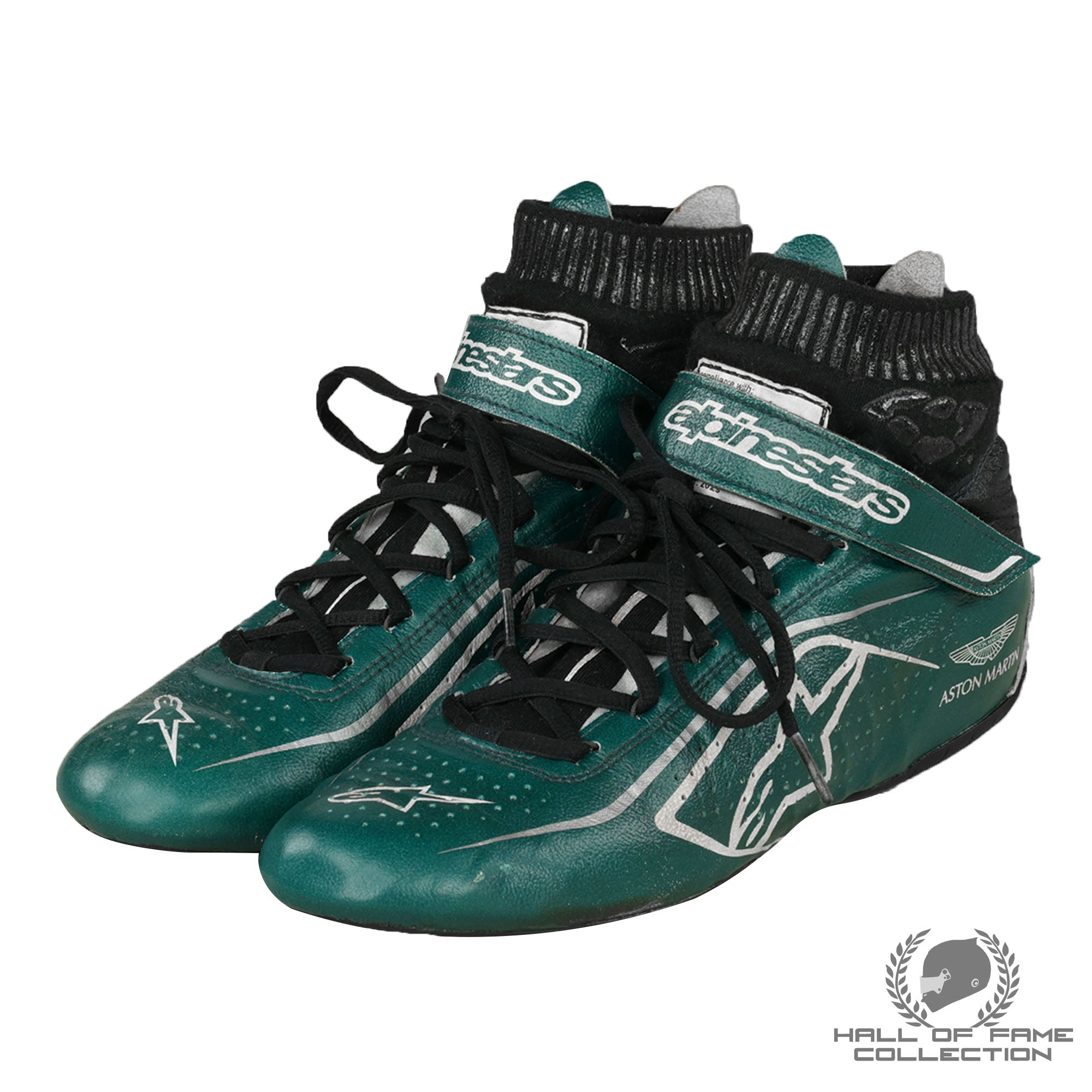 2022 Sebastian Vettel Signed Race Used Aston Martin F1 Boots