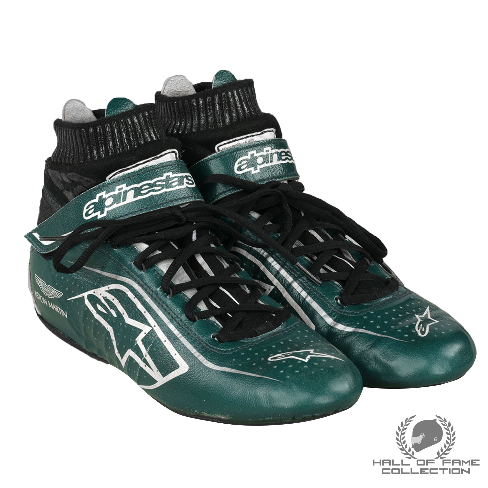 2022 Sebastian Vettel Signed Race Used Aston Martin F1 Boots