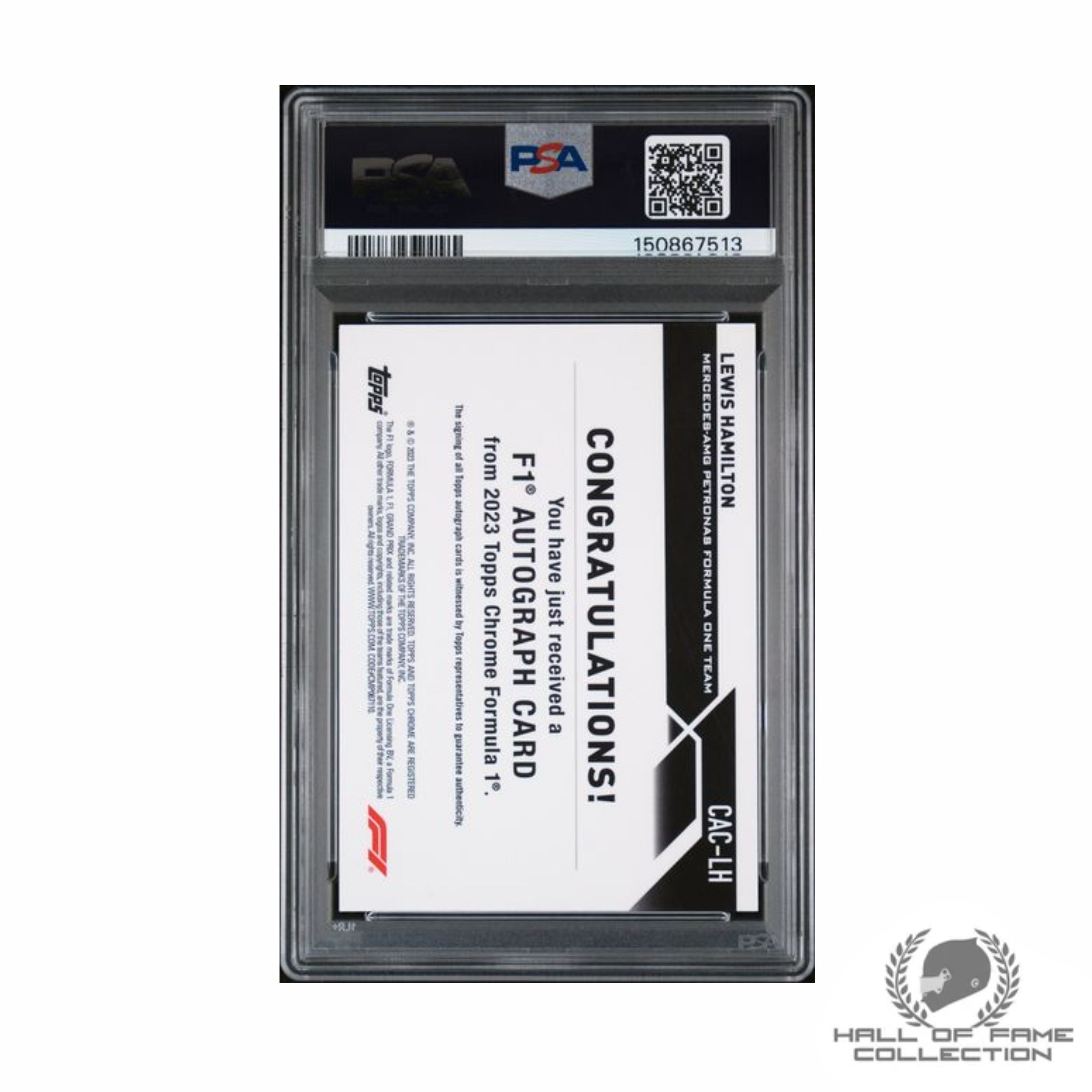2023 TOPPS CHROME FORMULA 1 CHROME AUTOGRAPHS #CACLH LEWIS HAMILTON AUTOGRAPH