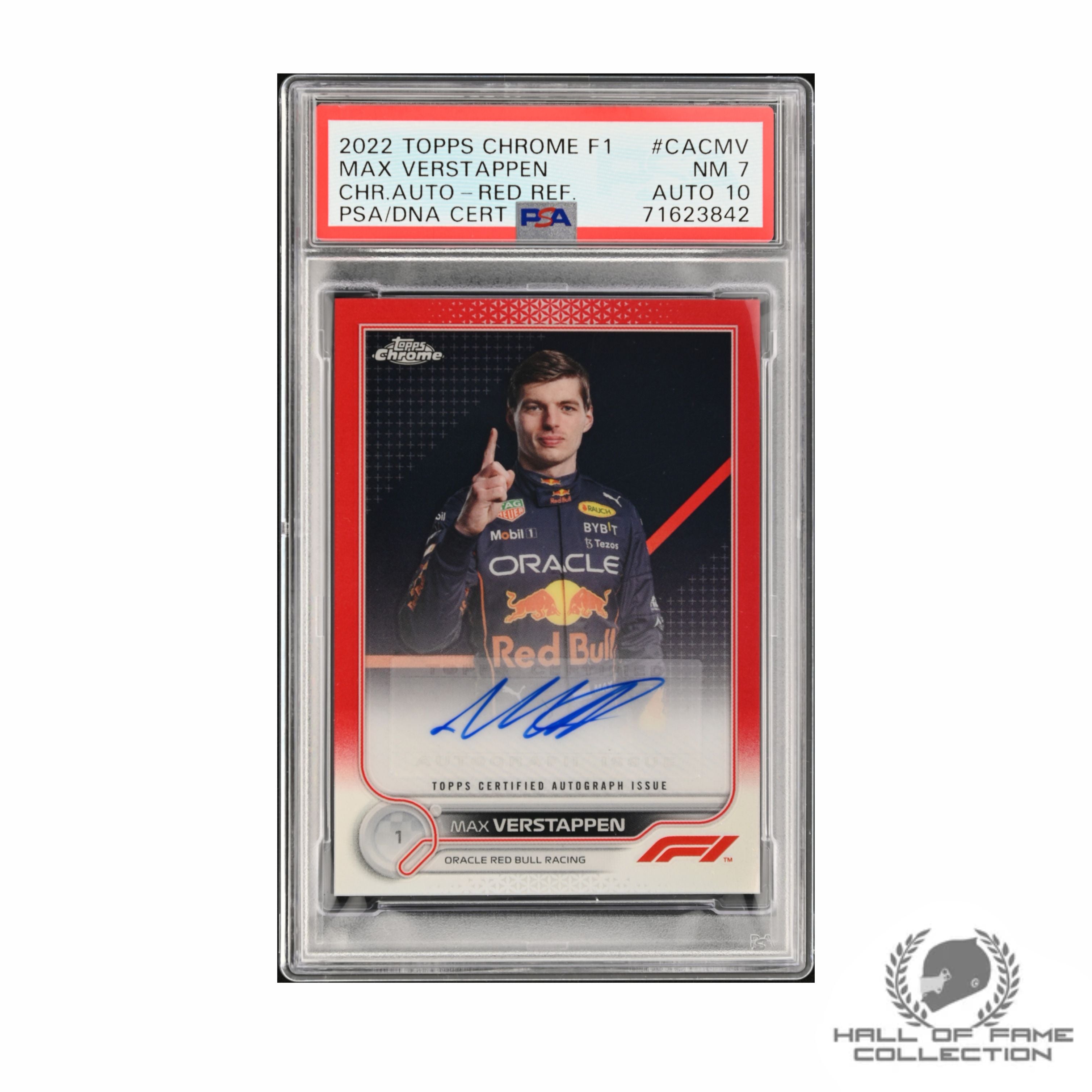 2022 Topps Chrome Formula One Max Verstappen Red Autograph #CACMV