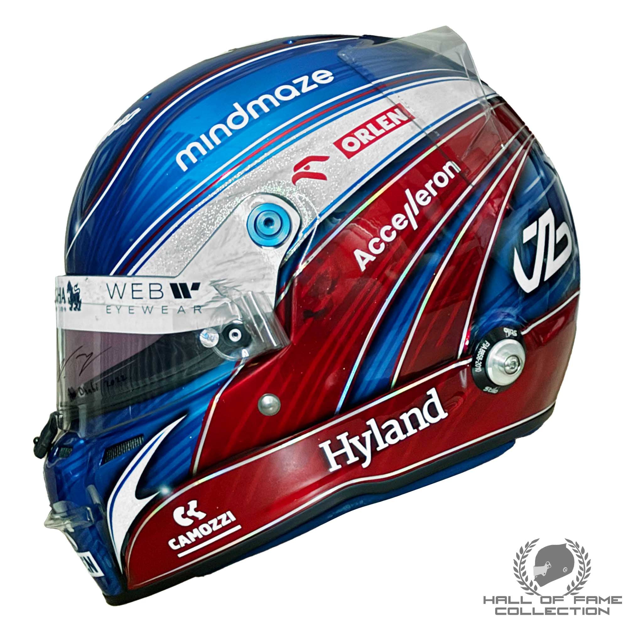 2022 Valtteri Bottas Signed Abu Dhabi Race Used Alfa Romeo F1 Helmet