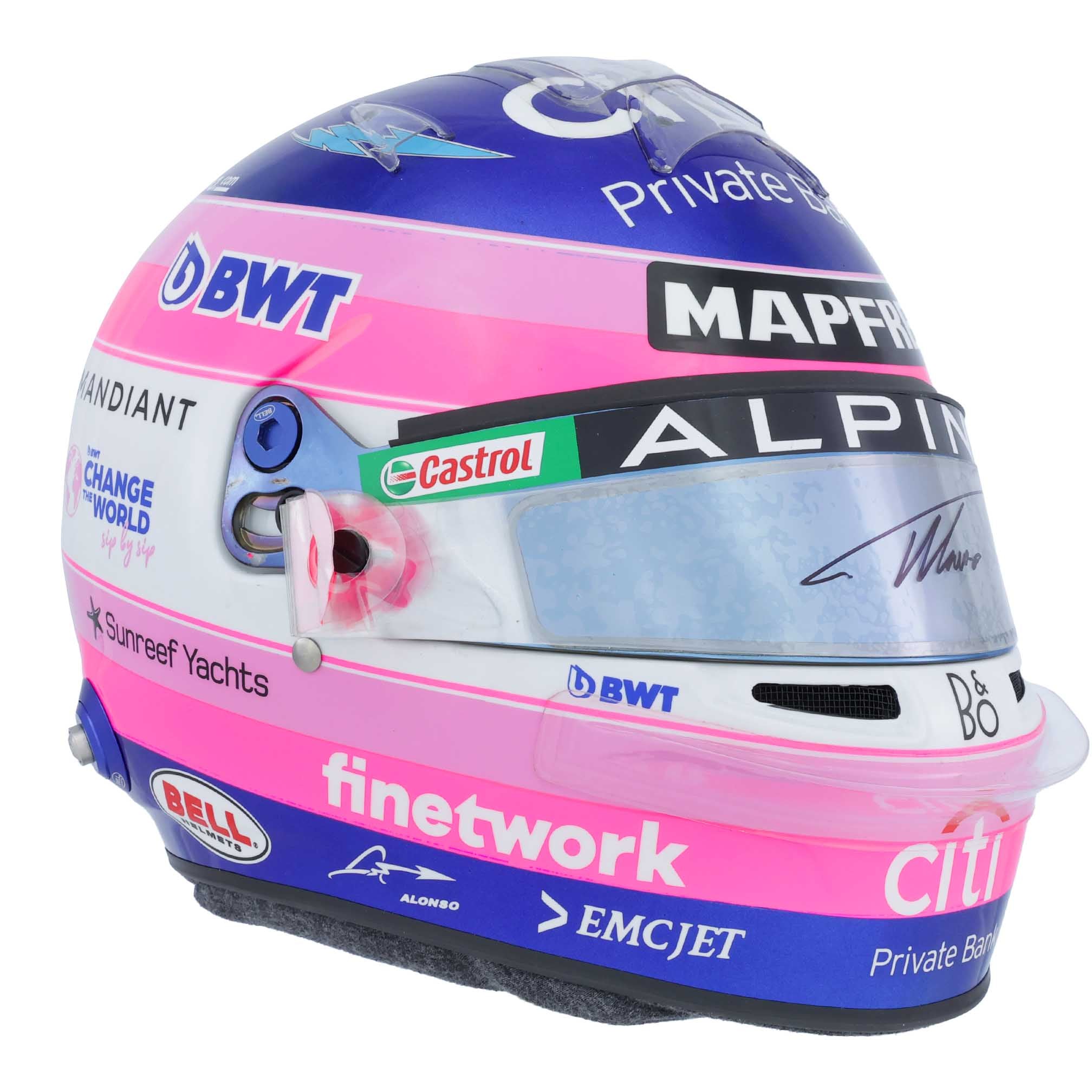 2022 Fernando Alonso Signed Used Alpine F1 Helmet