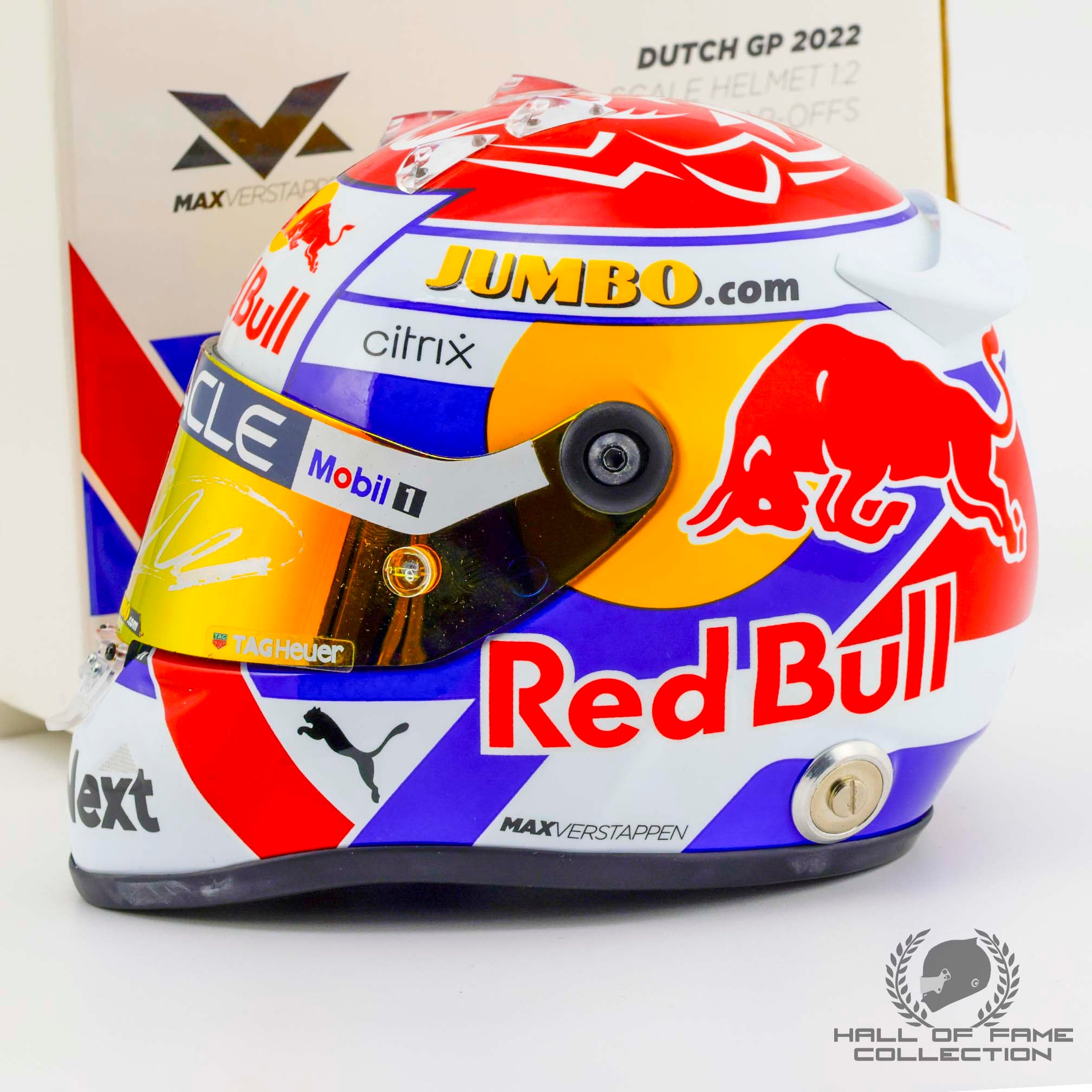 2022 Max Verstappen Signed Dutch GP Red Bull Racing 1:2 Scale F1 Helmet