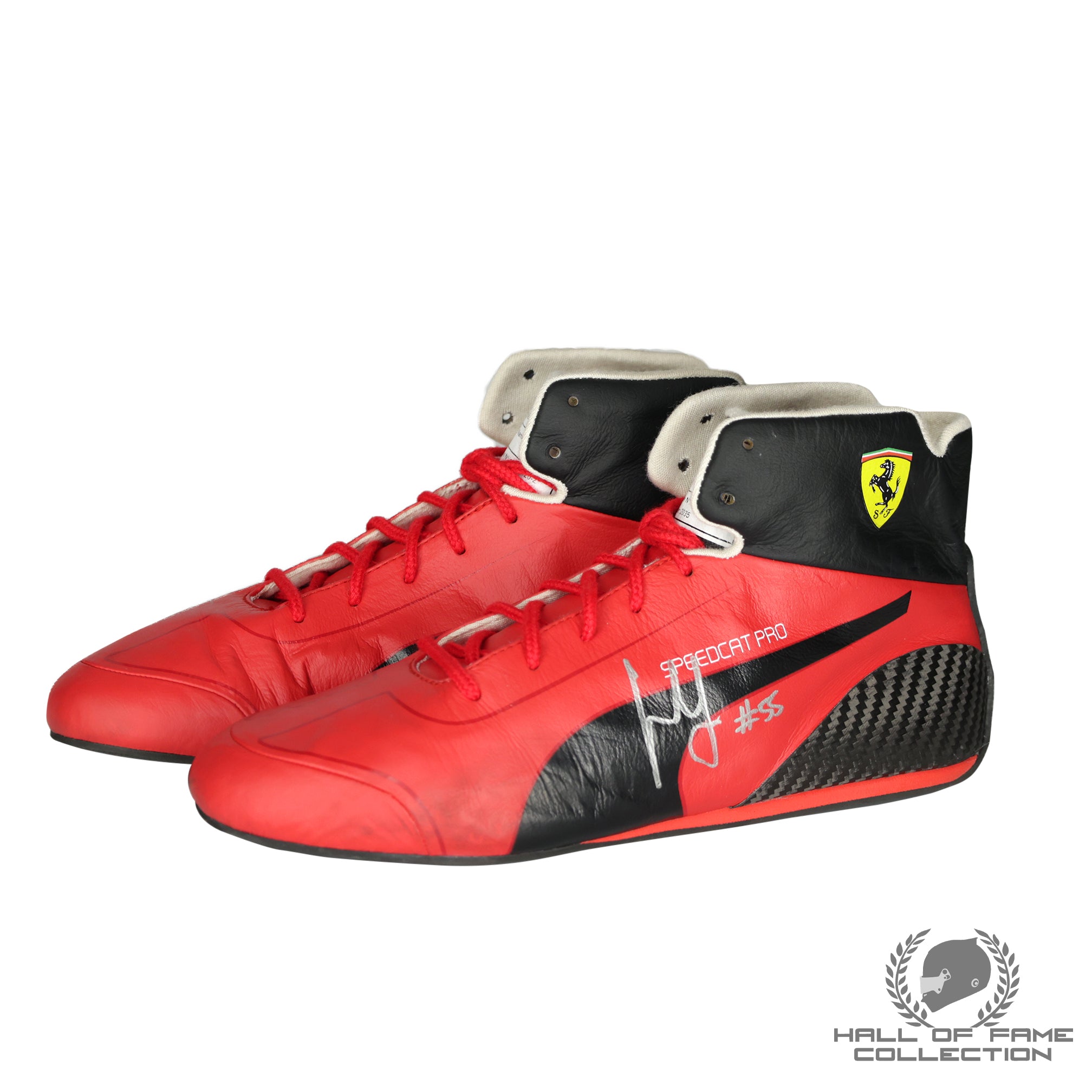2023 Carlos Sainz Signed Race Used Scuderia Ferrari F1 Boots