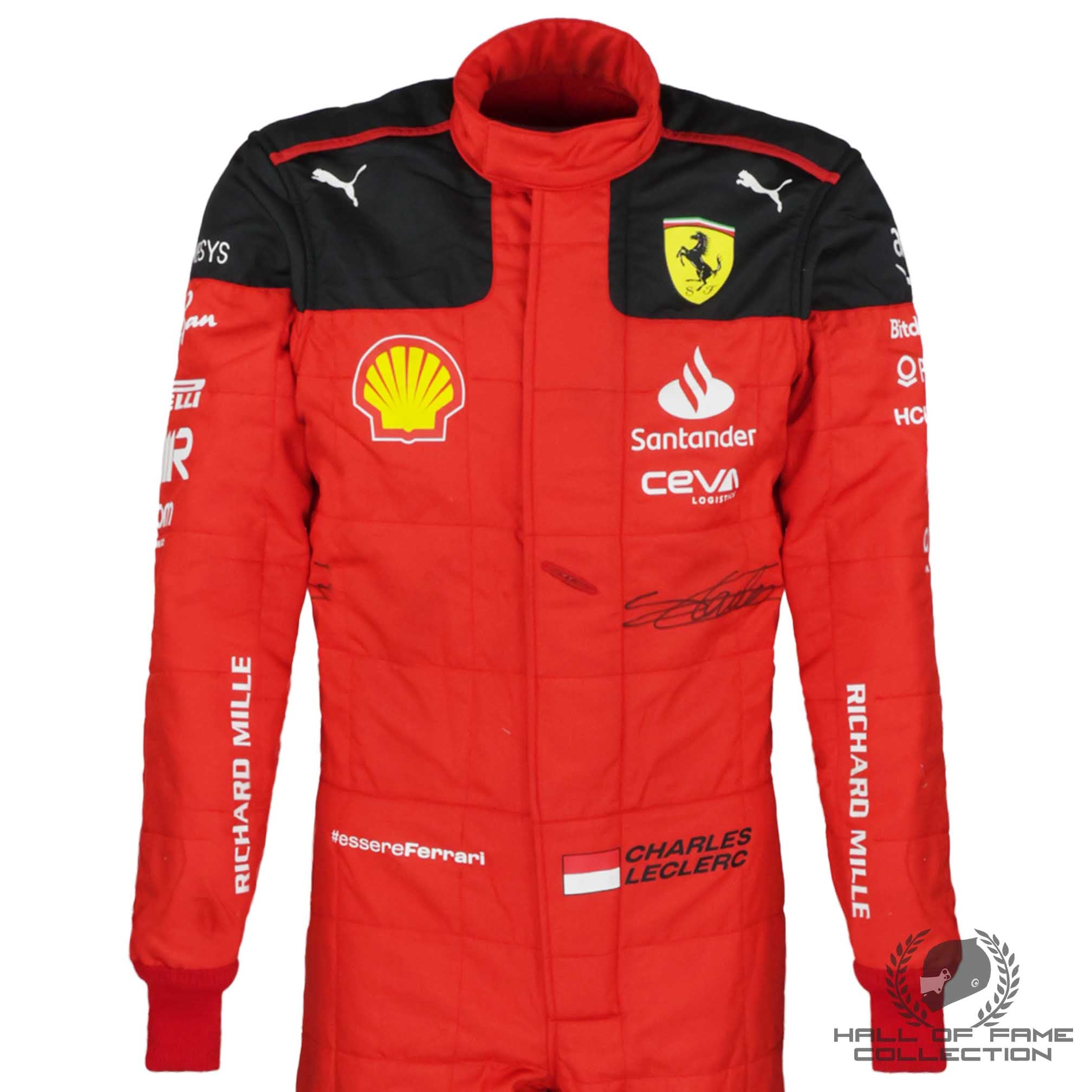 2023 Charles Leclerc Signed Race Used Scuderia Ferrari F1 Suit
